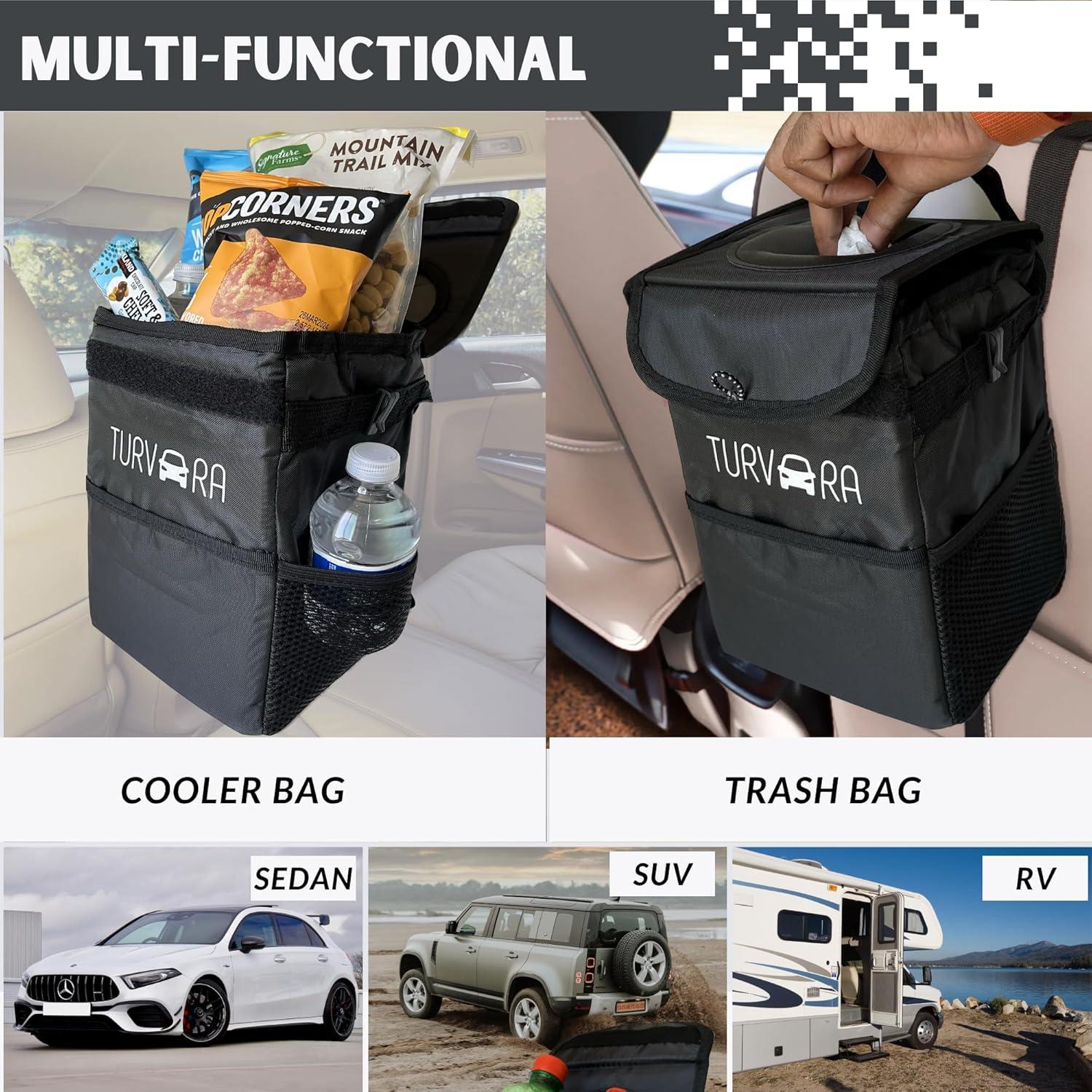 Bolsa de Basura para Auto Turvara 6L Impermeable con Ganchos