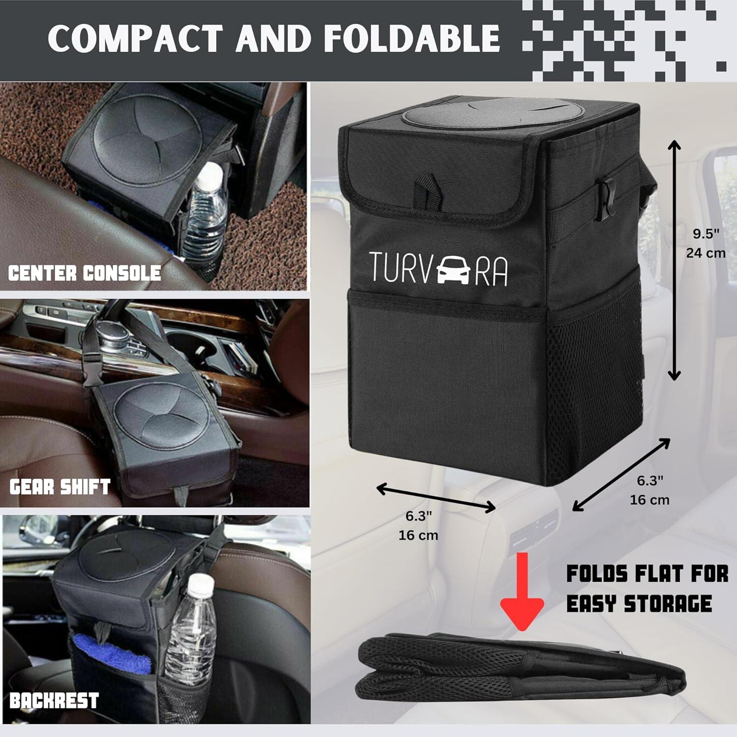 Bolsa de Basura para Auto Turvara 6L Impermeable con Ganchos