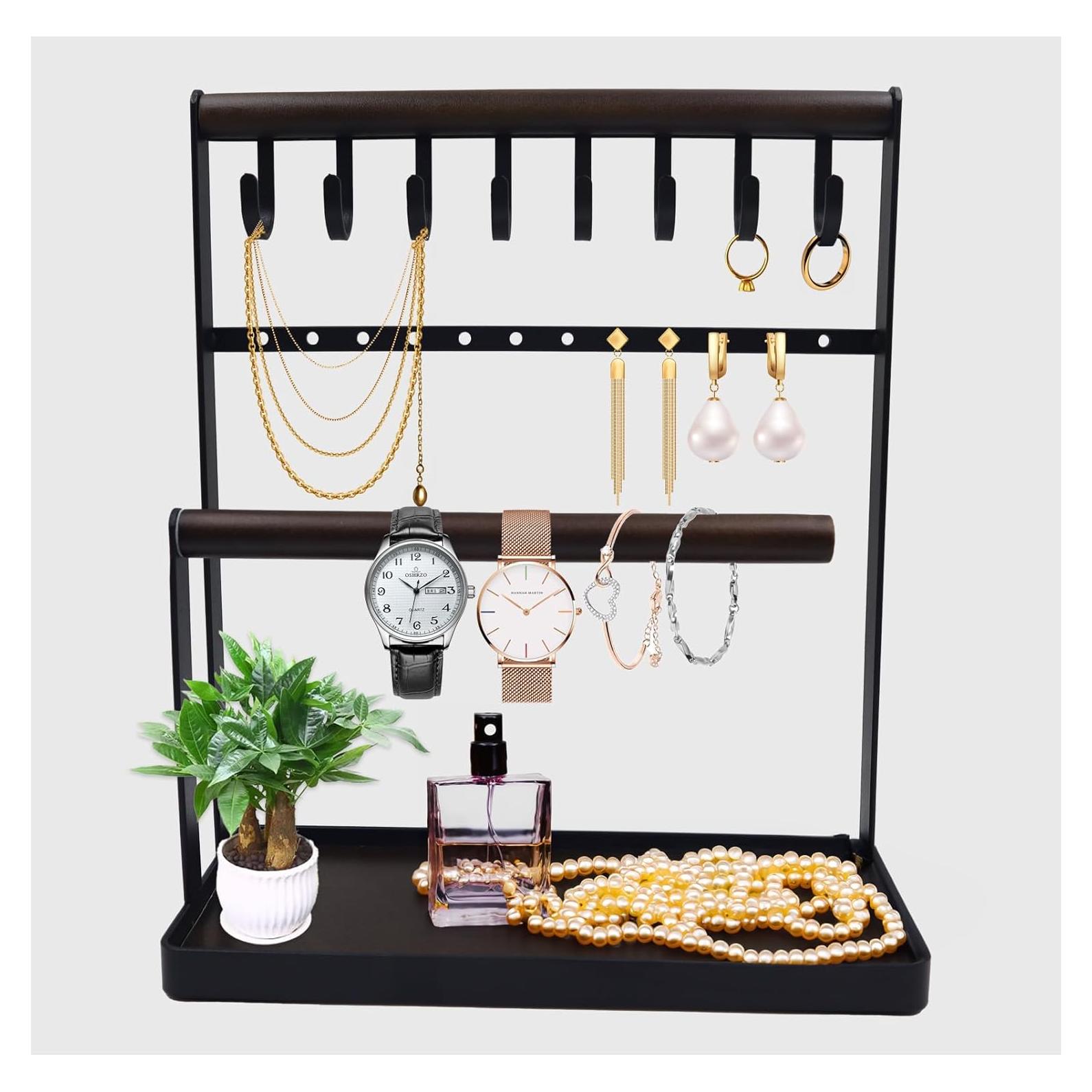 Organizador de Joyería Sanshaoye Negro 3 Niveles para Collares