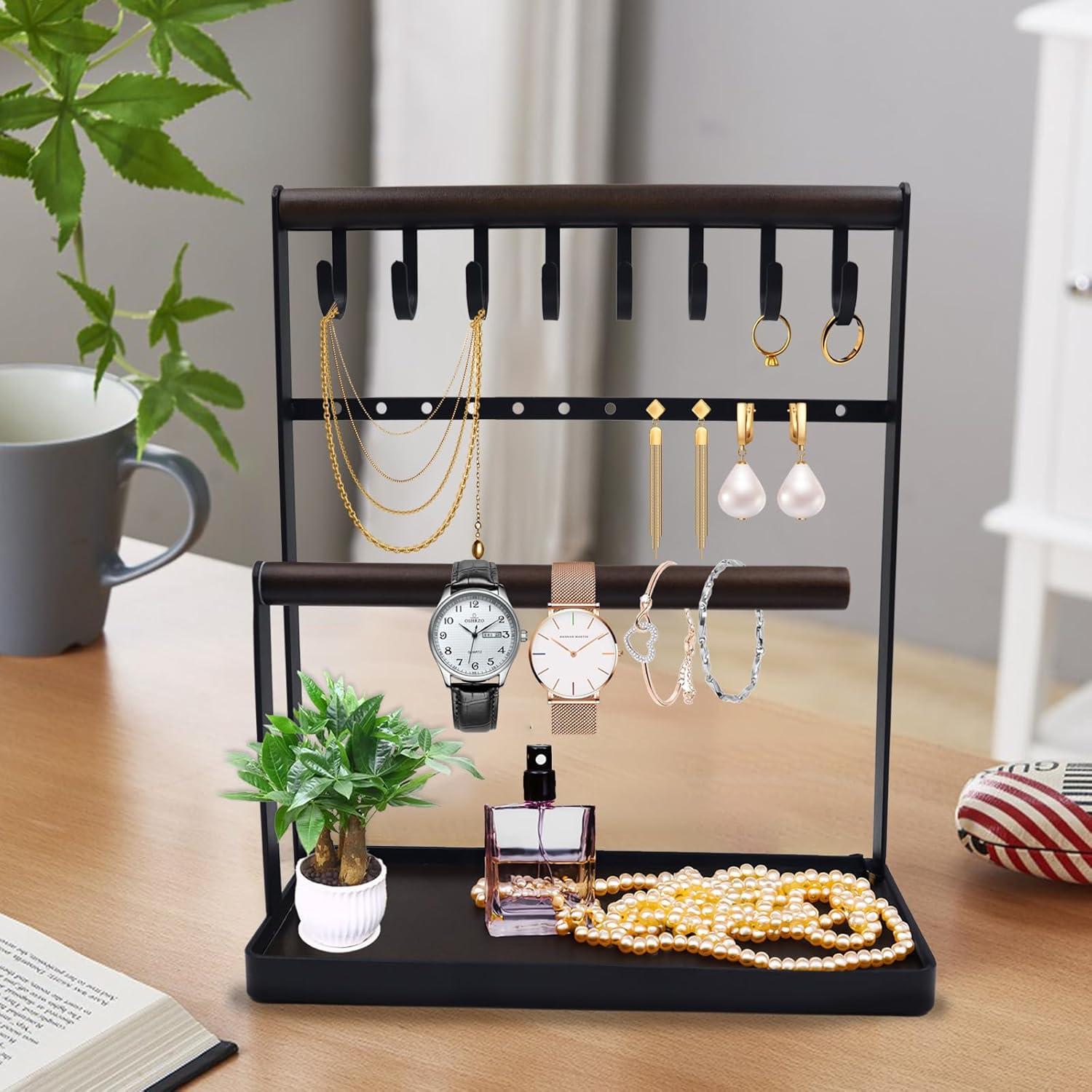 Organizador de Joyería Sanshaoye Negro 3 Niveles para Collares