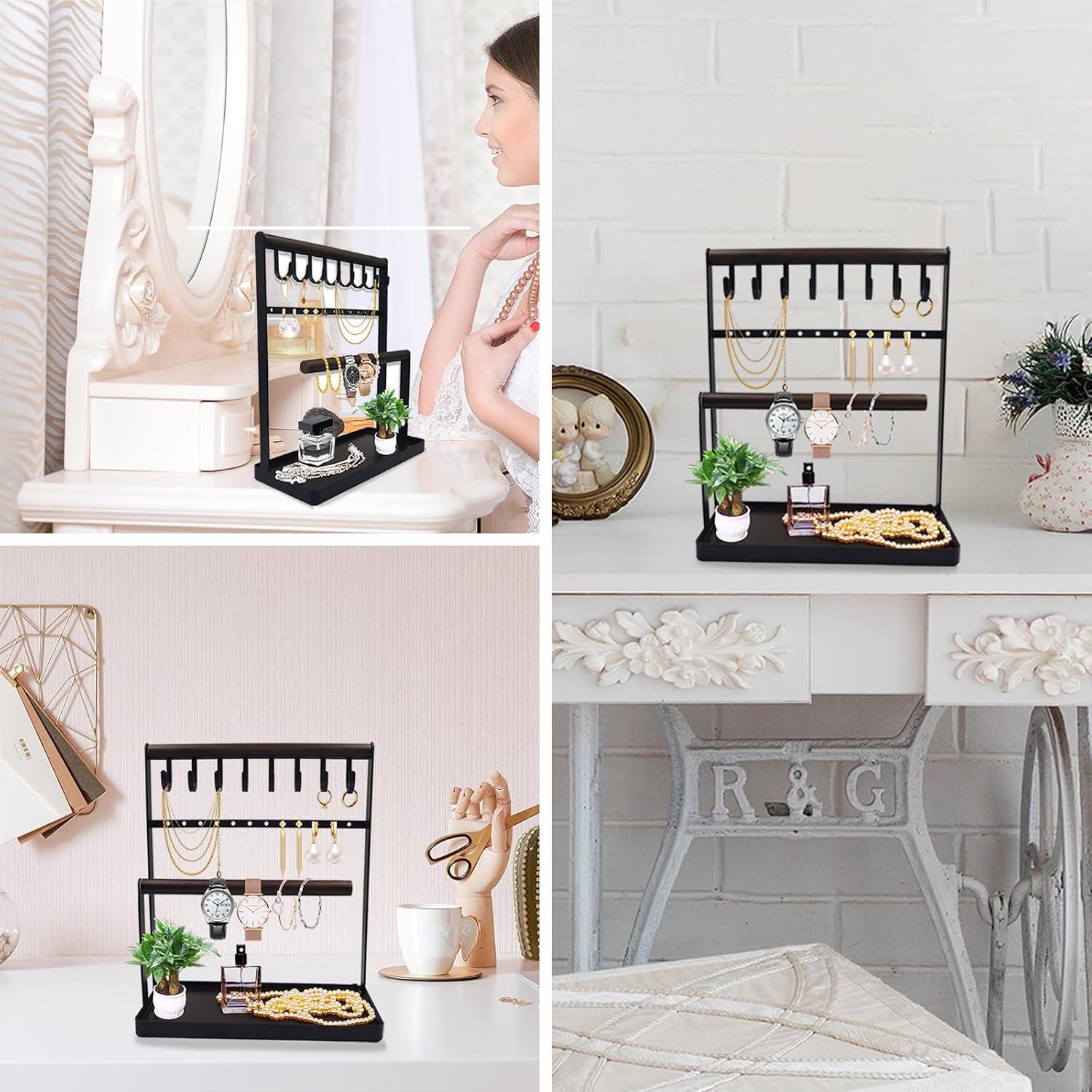 Organizador de Joyería Sanshaoye Negro 3 Niveles para Collares