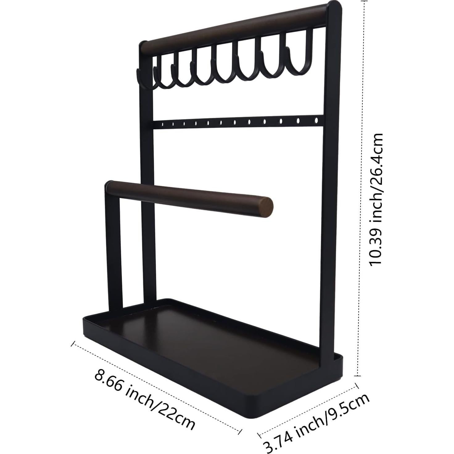 Organizador de Joyería Sanshaoye Negro 3 Niveles para Collares