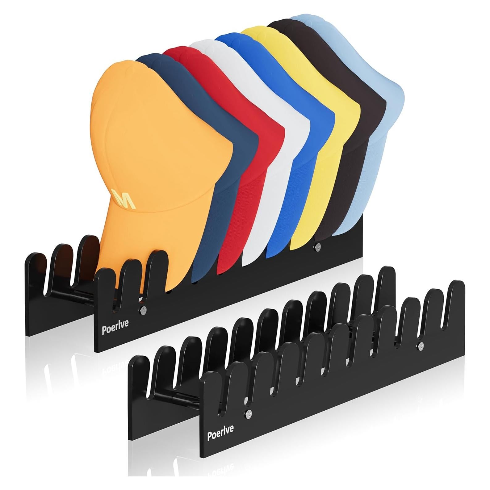 Organizador de Sombreros Poerlve Acrílico Negro 10 Gorras