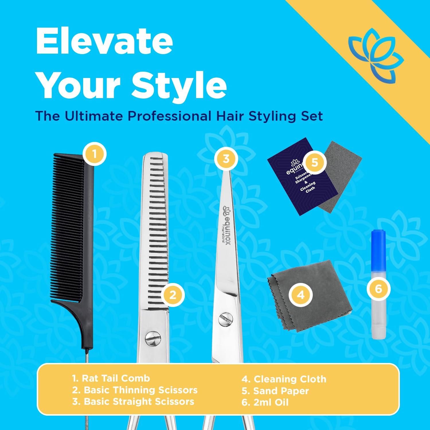 Juego de Tijeras de Corte de Cabello Equinox 6.5" Profesional