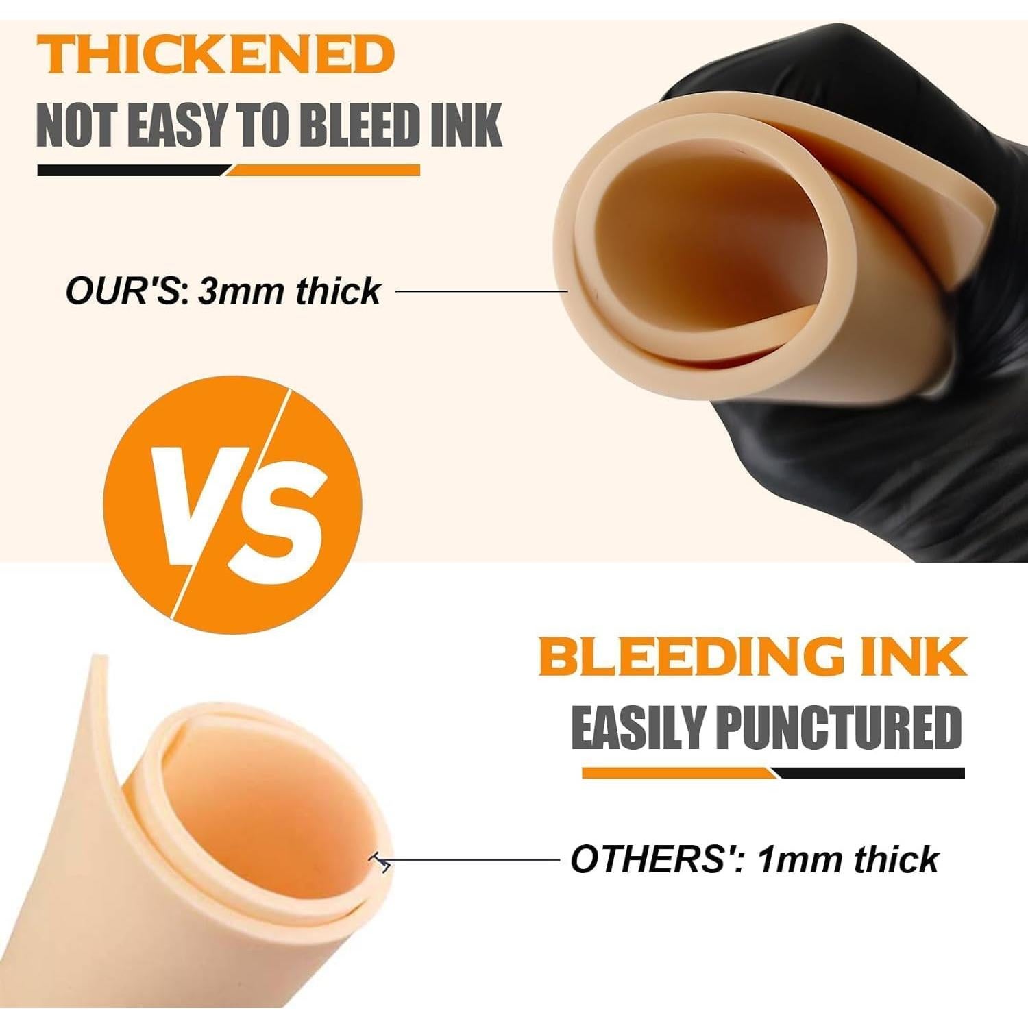 Kit de Piel de Práctica de Tatuaje 3MM + 10 Papeles Transferencia