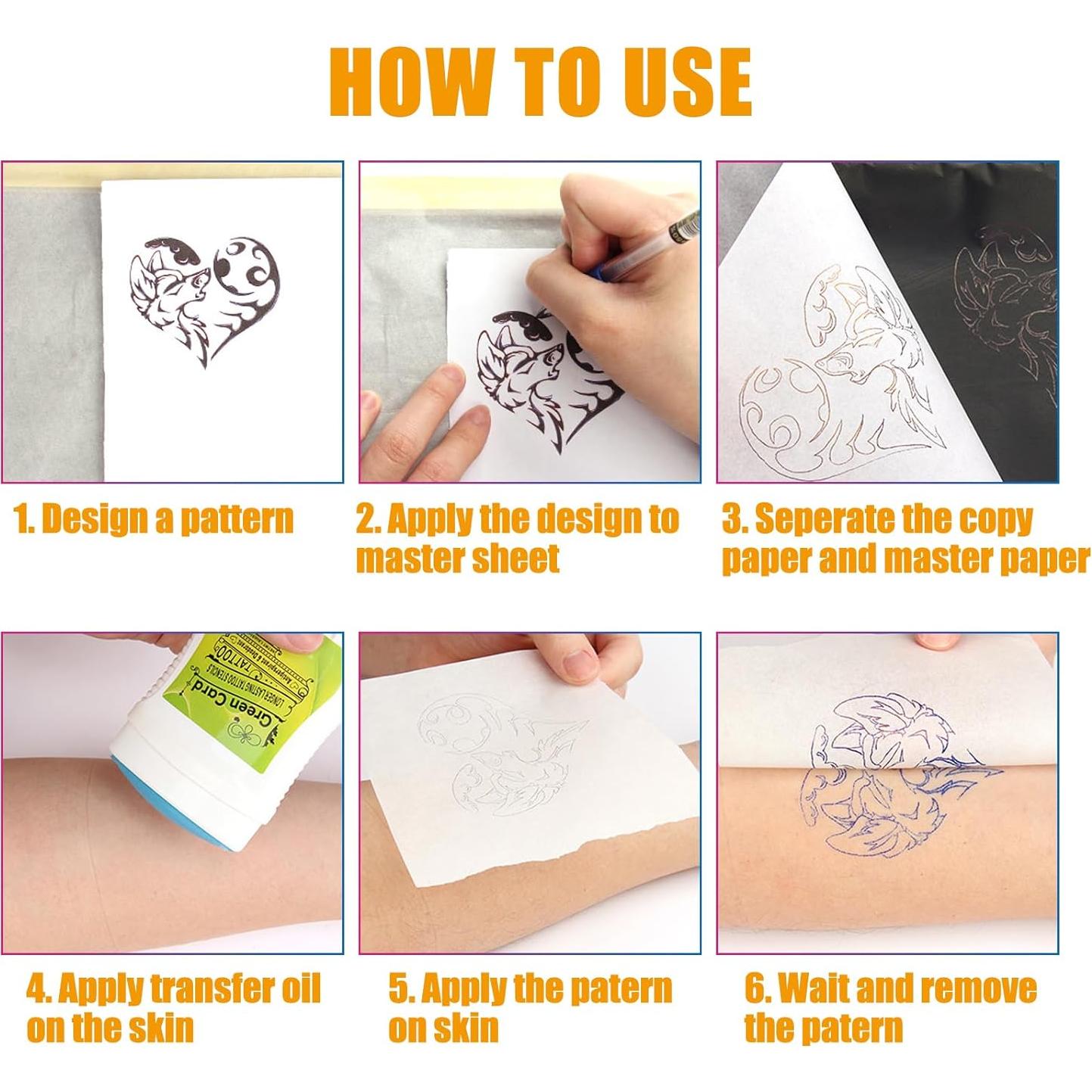 Kit de Piel de Práctica de Tatuaje 3MM + 10 Papeles Transferencia