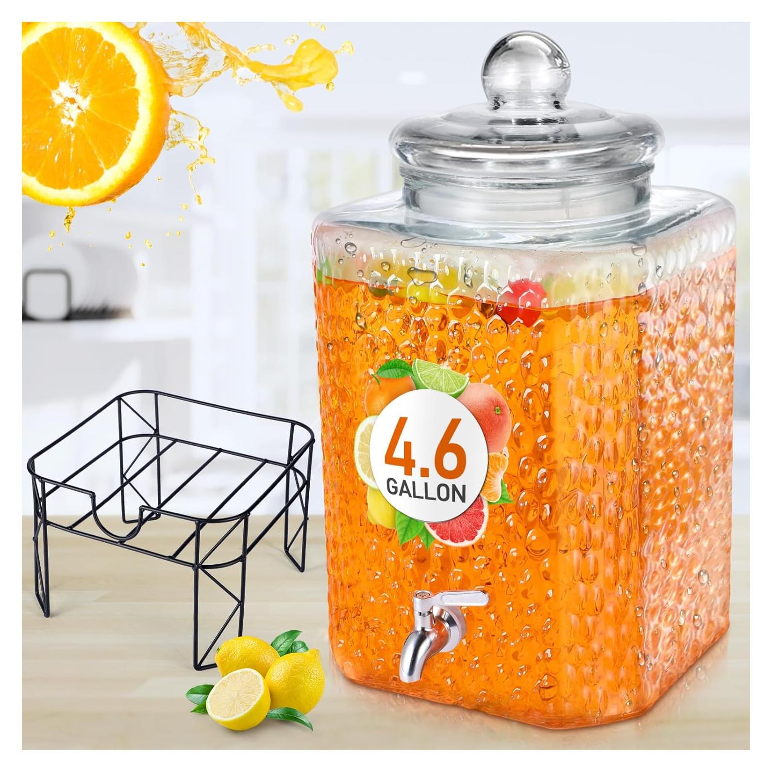 Dispensador de Bebidas de Vidrio Honeydak 17.4L con Grifo