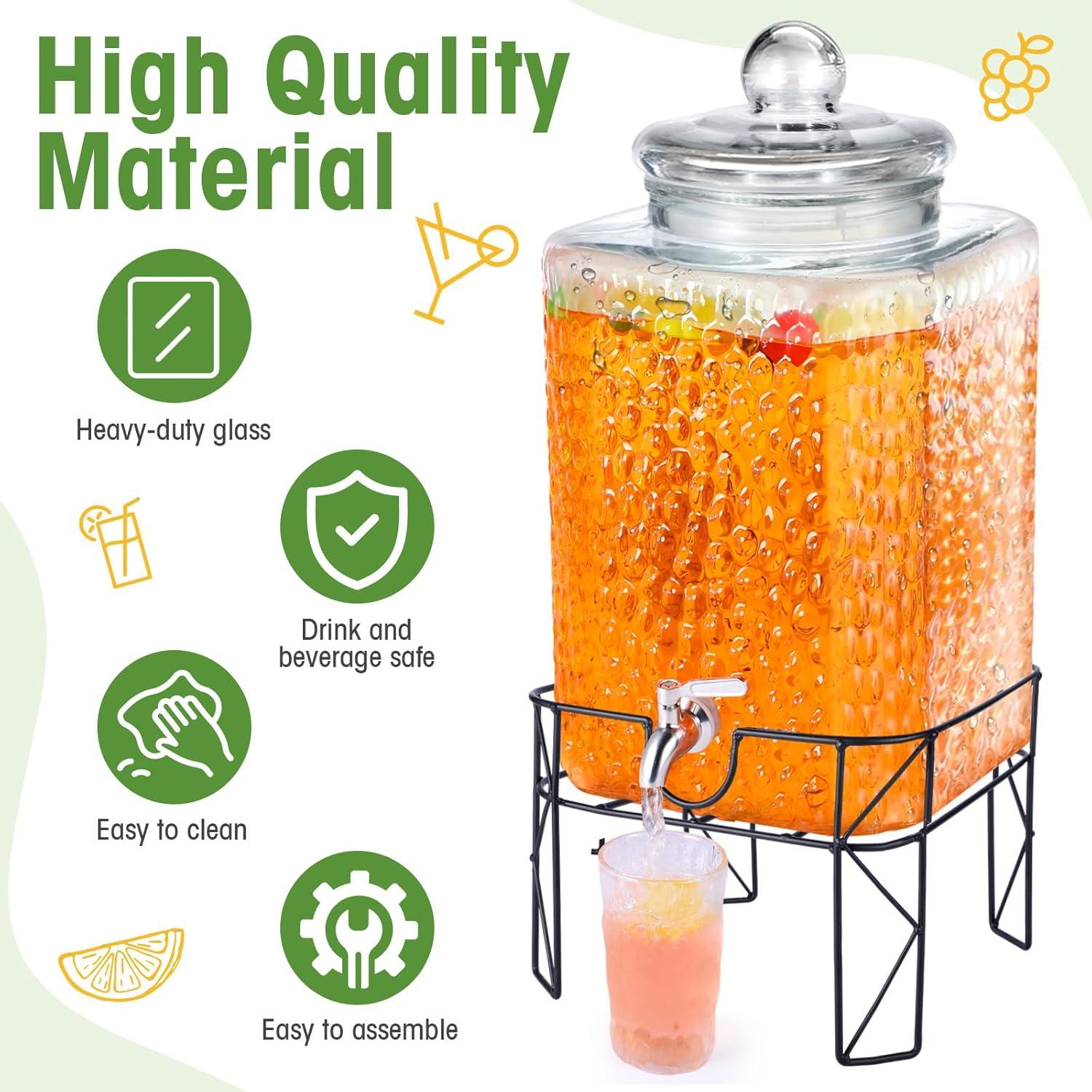 Dispensador de Bebidas de Vidrio Honeydak 17.4L con Grifo