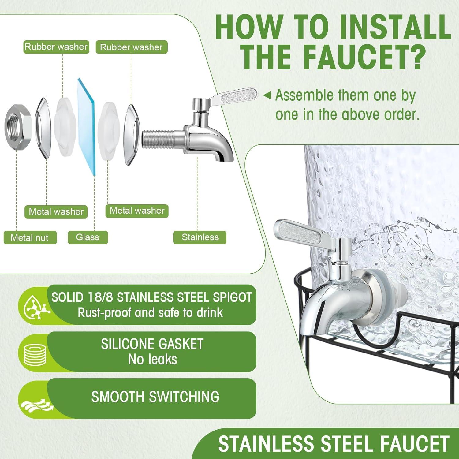 Dispensador de Bebidas de Vidrio Honeydak 17.4L con Grifo