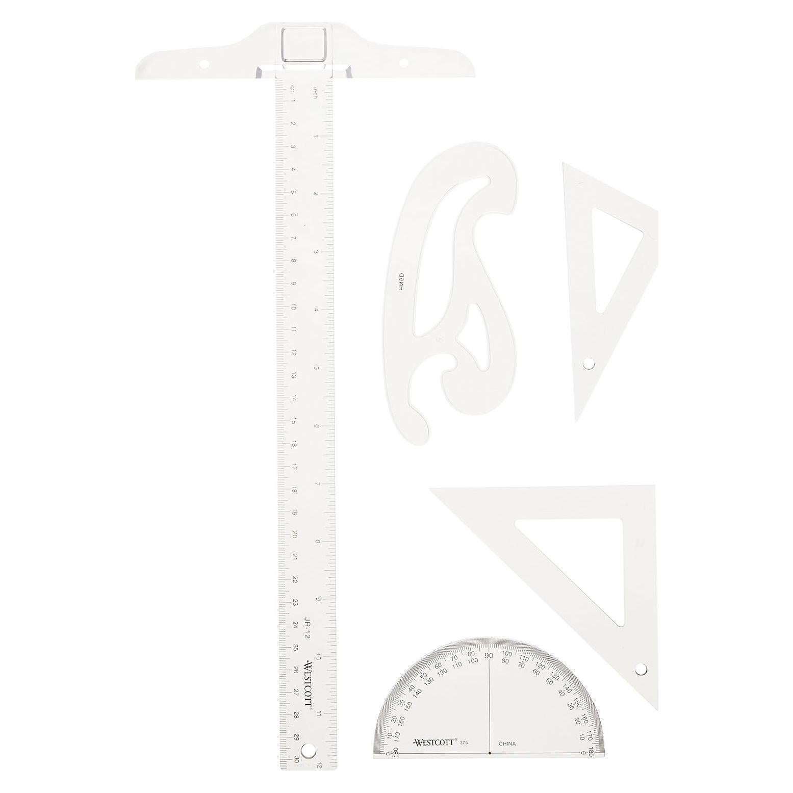 Juego de Dibujo Westcott SK-52, 5 Herramientas Transparentes