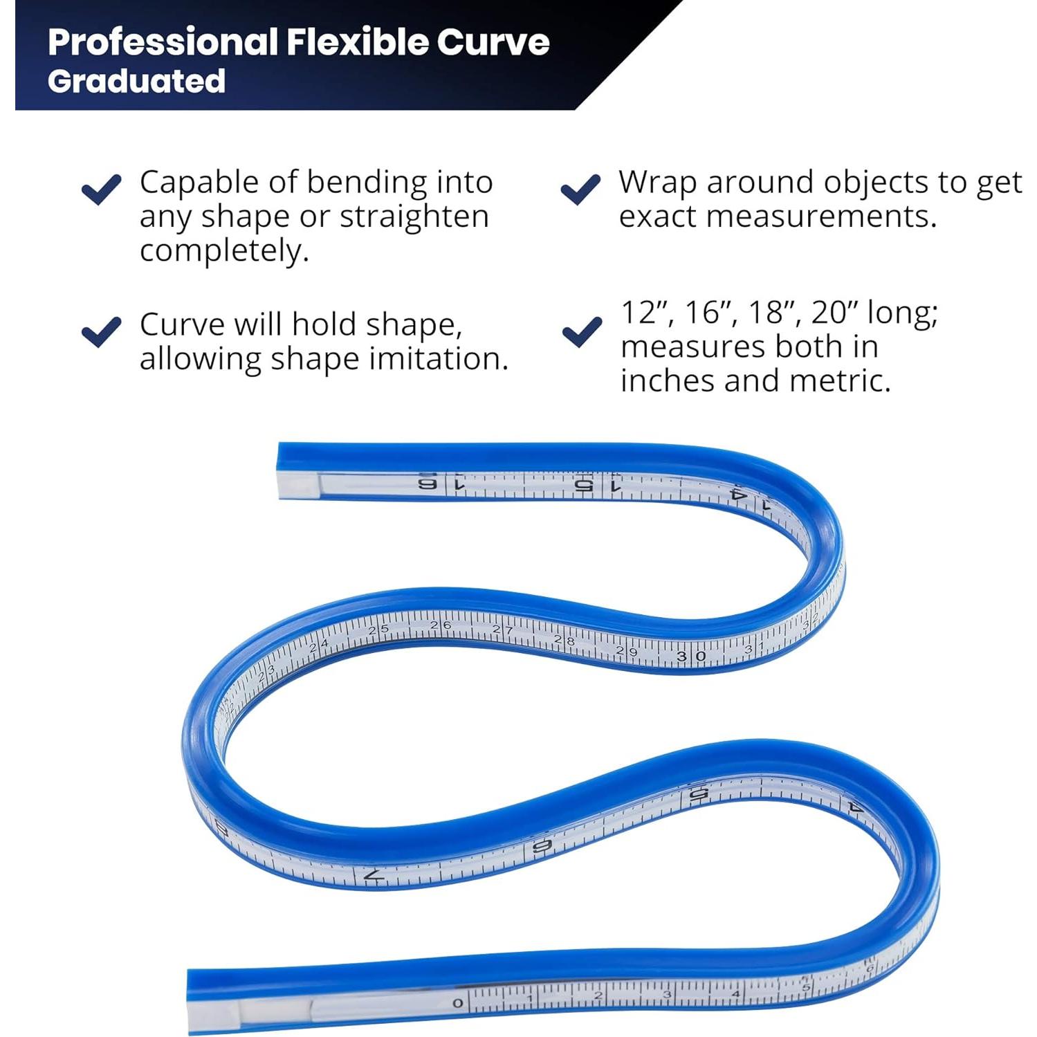 Regla Curva Flexible Graduada 50 cm Pacific Arc con Bisel