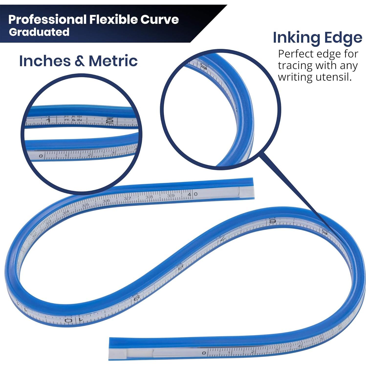 Regla Curva Flexible Graduada 50 cm Pacific Arc con Bisel