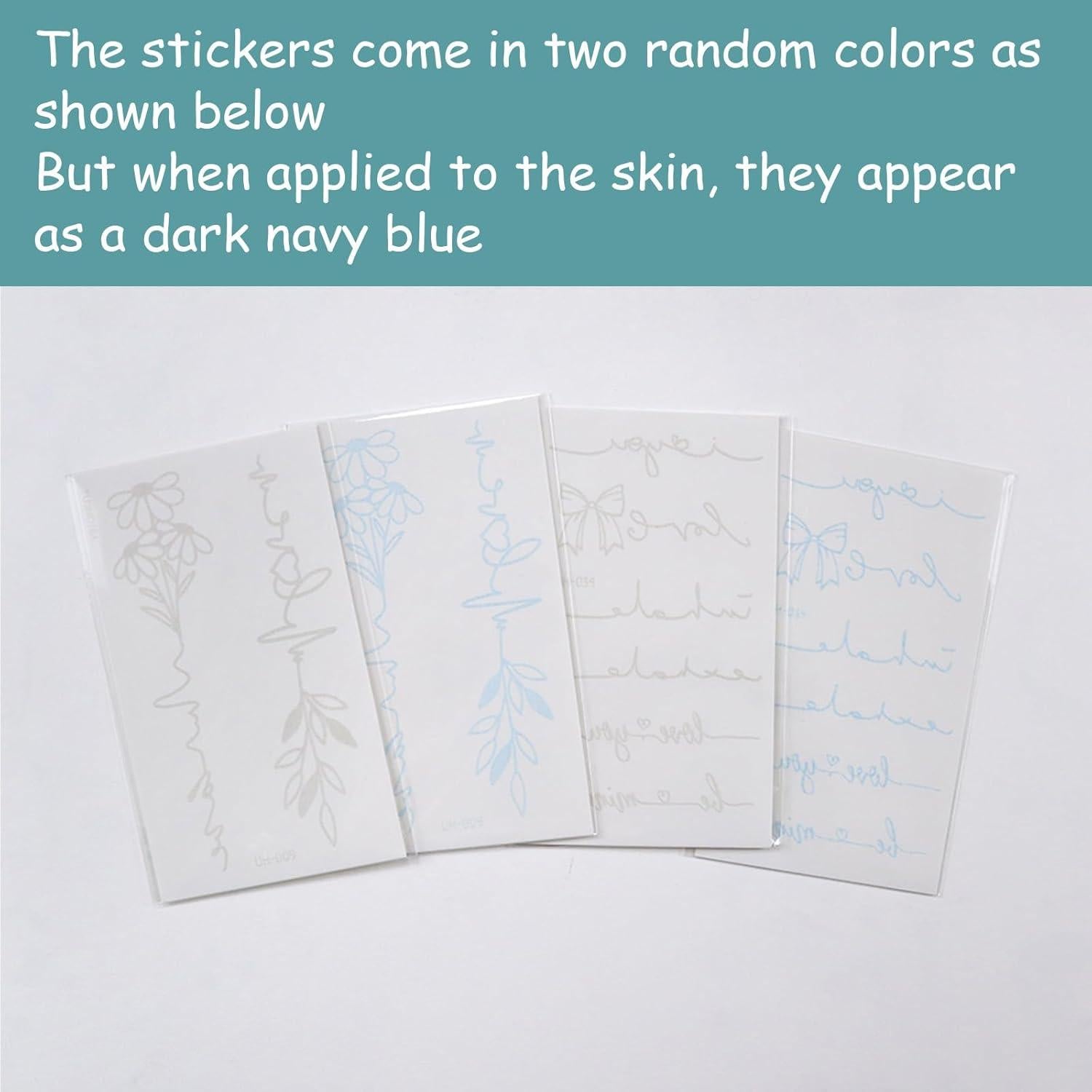 Temporary Tattoos, Small Semi Permanent Fake Tattoo for Adult Women Teen Girl, Realistic, Long Lasting, Waterproof, 12 Sheets Tiny Stickers with Plant Based Ink