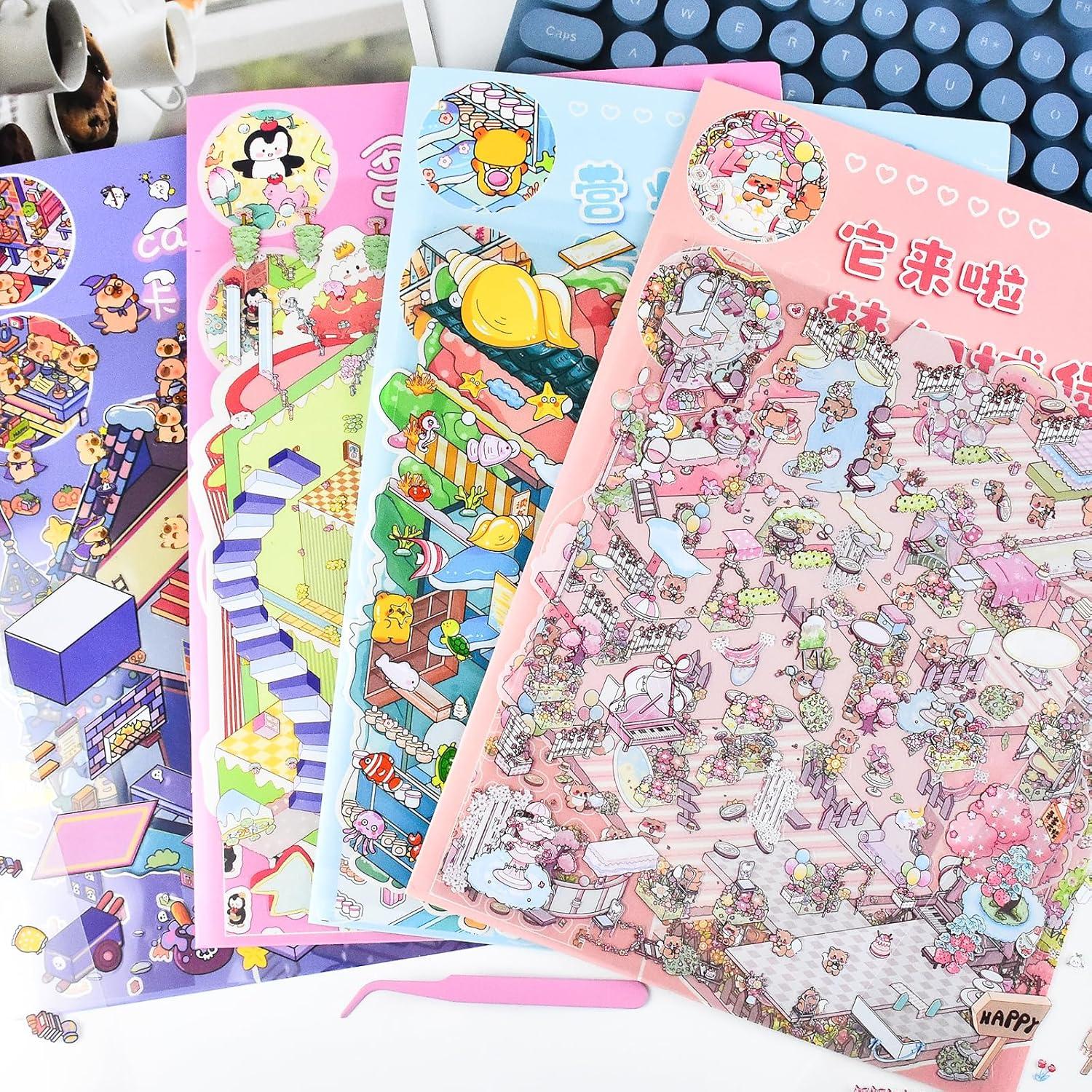 4 Juegos de Stickers 3D DIY Casa BROVITI - Alivio Estrés