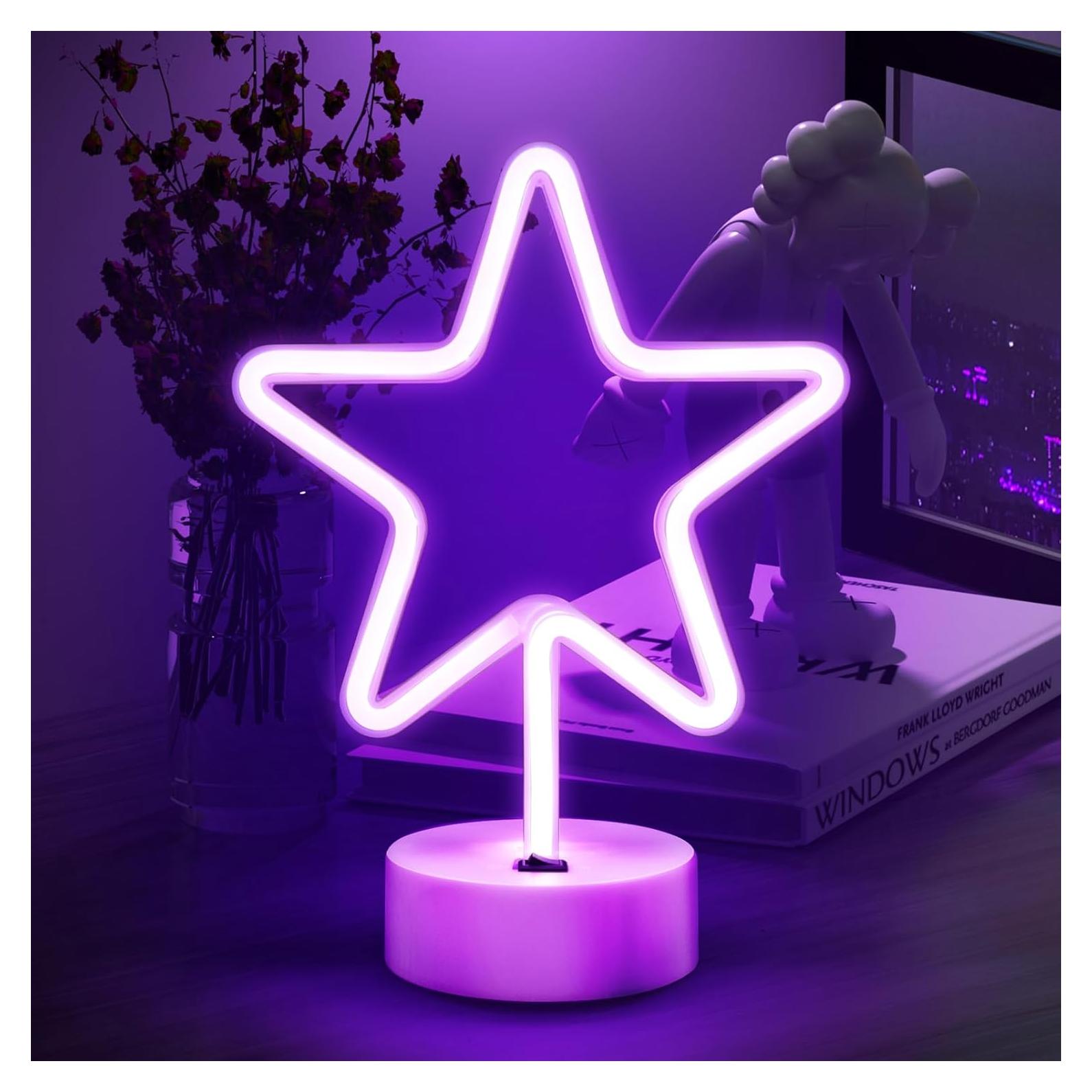Luz de Neón Estrella Púrpura LED UrsaMajor 10x19cm