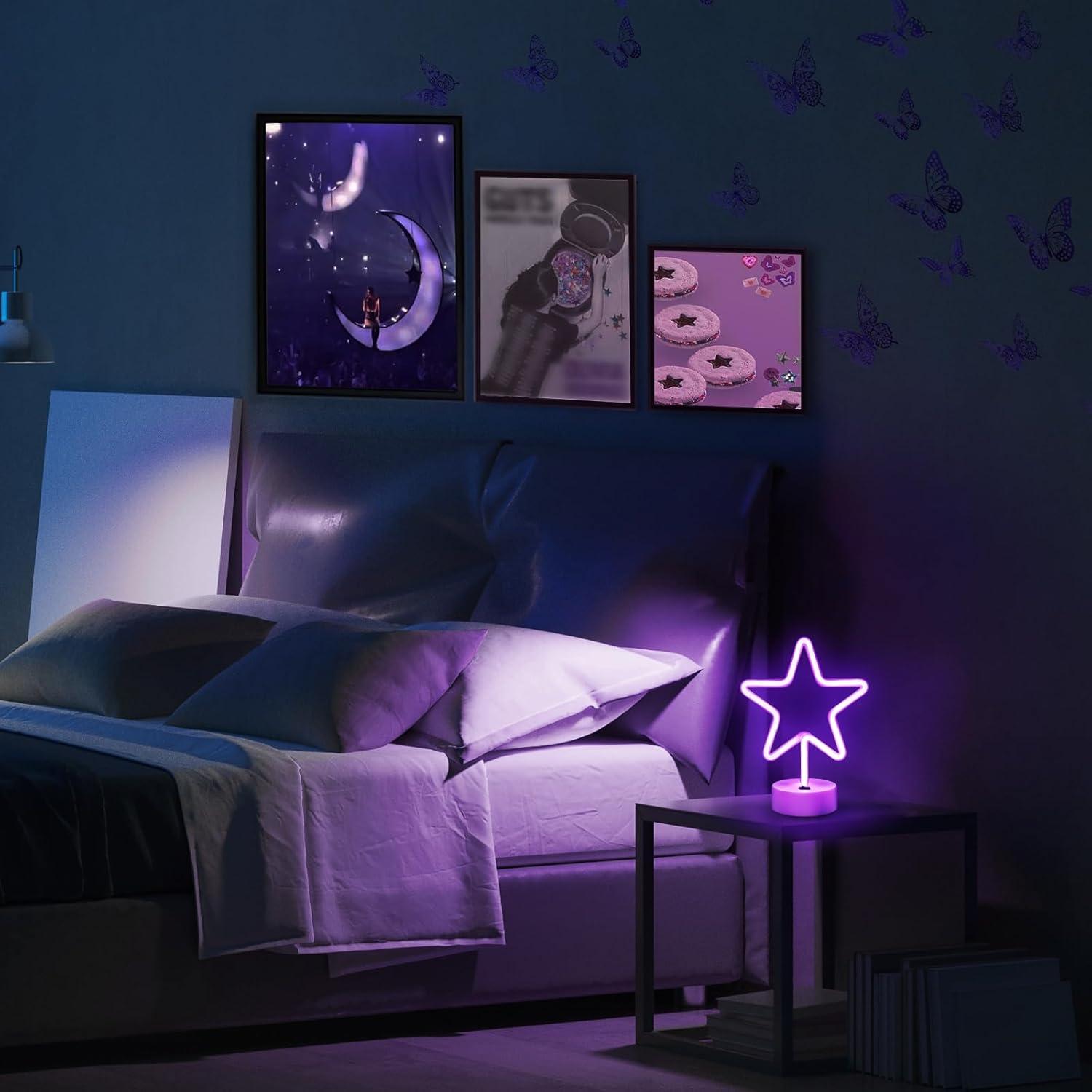 Luz de Neón Estrella Púrpura LED UrsaMajor 10x19cm