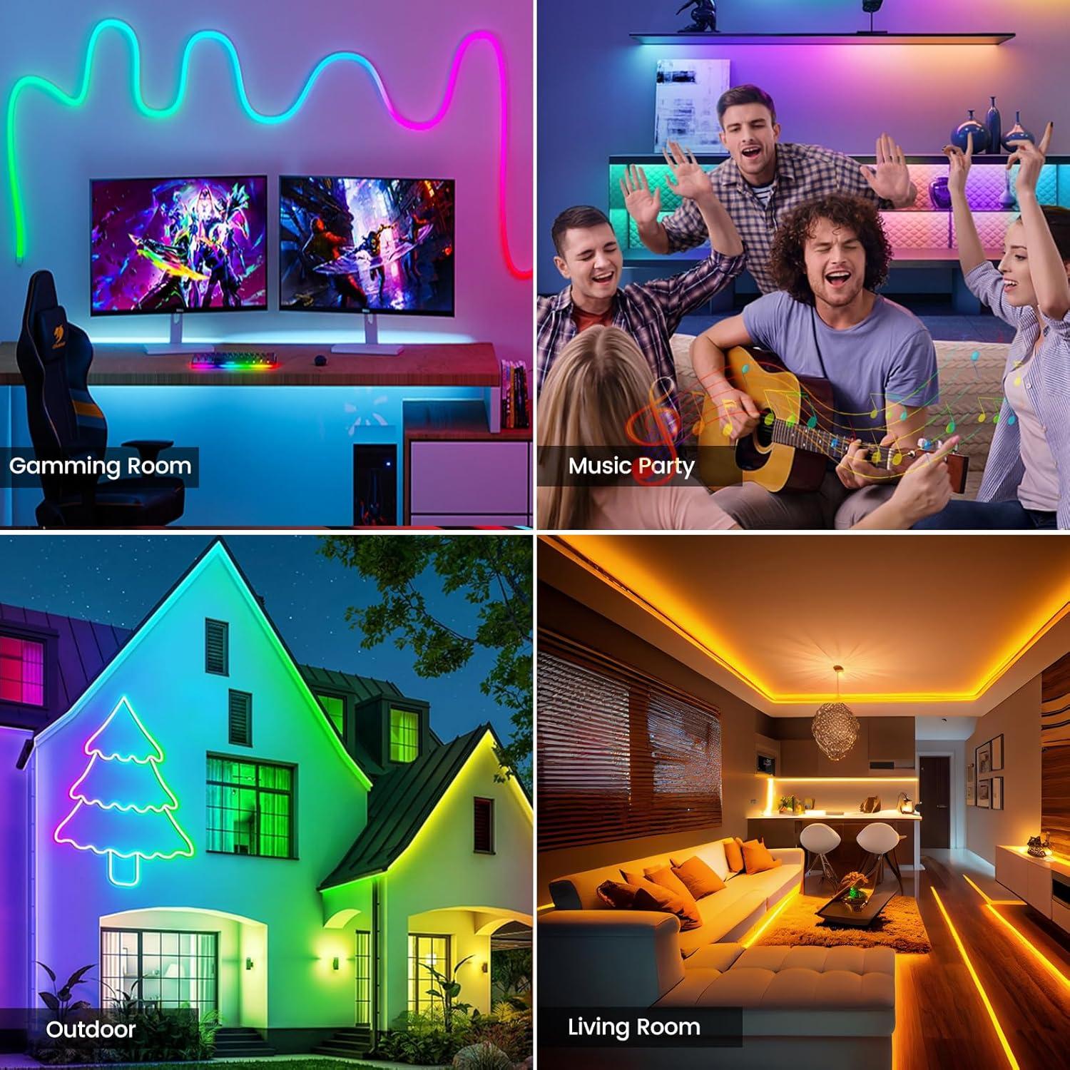 Tira LED Neón RGB 5m AXMVEZ Control APP y Remoto IP67