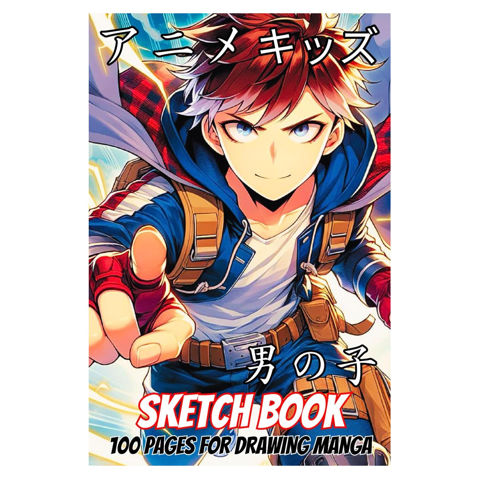 Cuaderno de Dibujo Anime para Niños 100 Páginas 15x23 cm