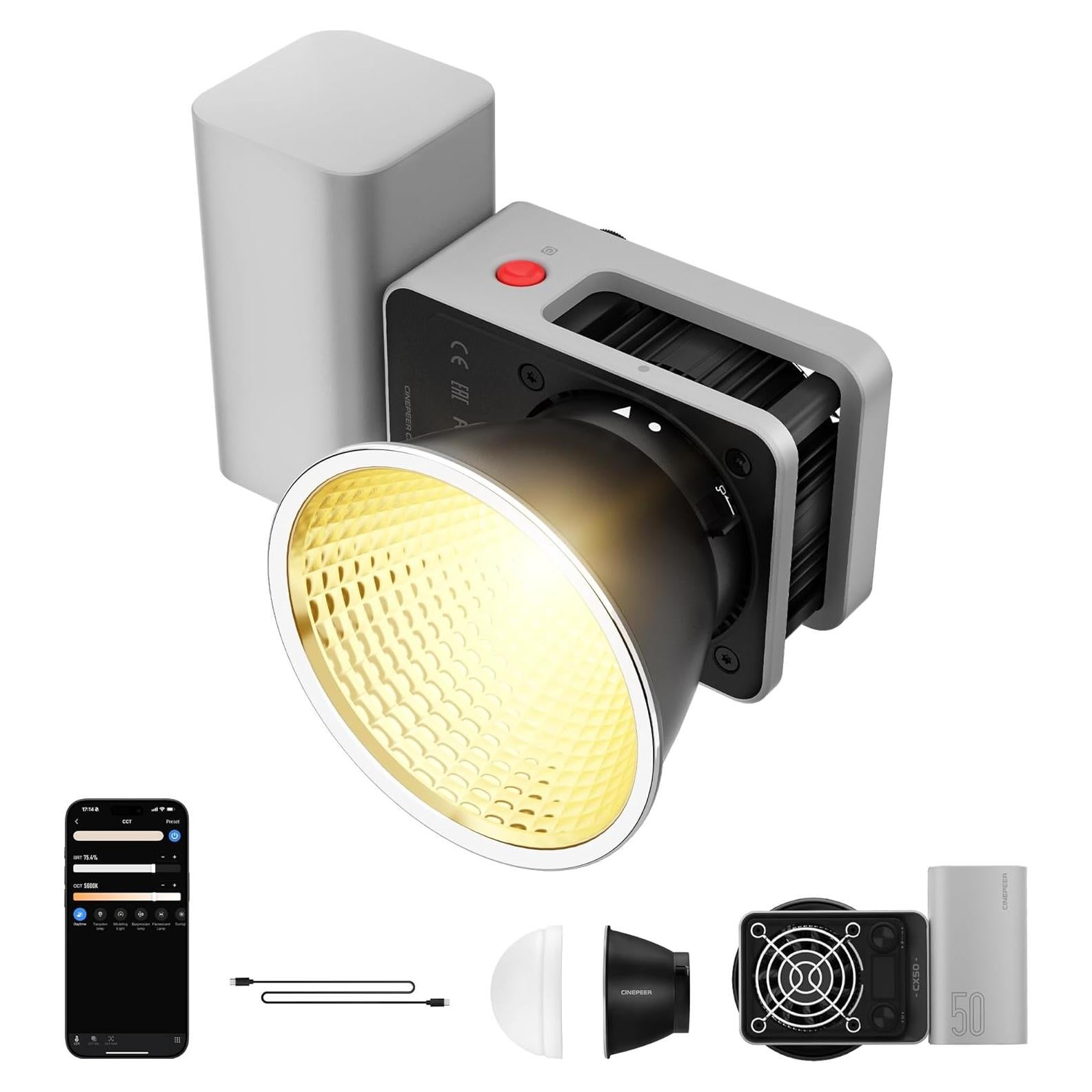 ZHIYUN CX50 Luz de Video LED 50W Bi-Color 2700K-6500K