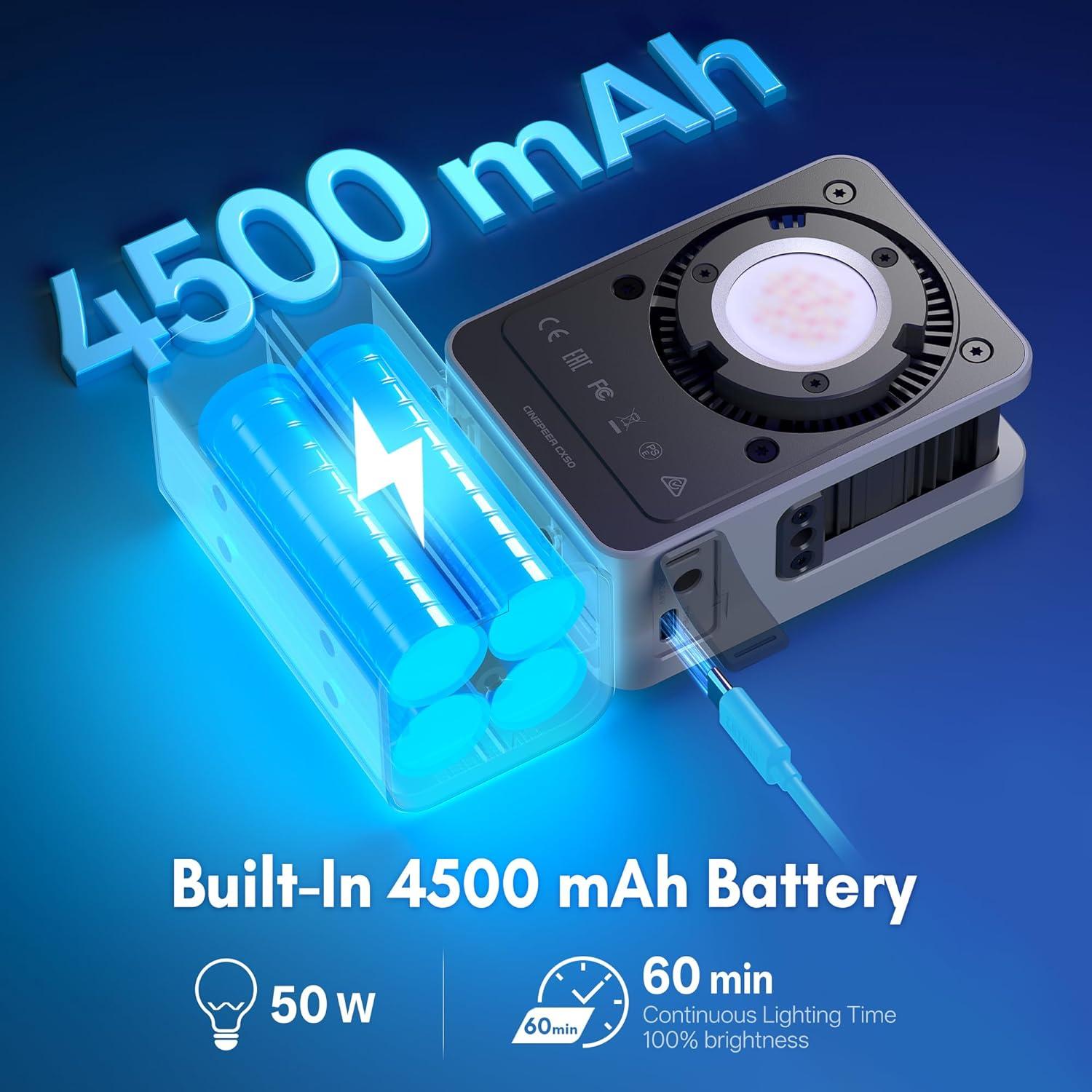 ZHIYUN CX50 Luz de Video LED 50W Bi-Color 2700K-6500K