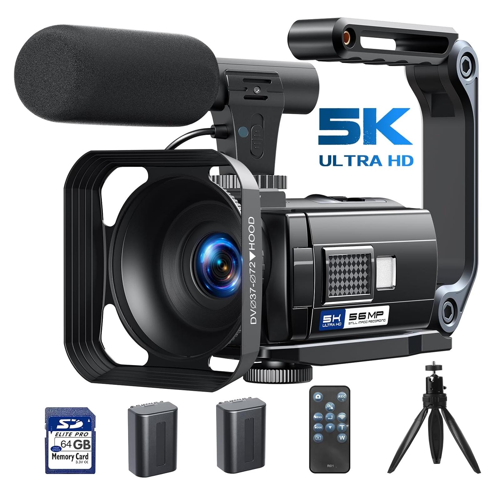 Cámara de Video Camcorder 5K 56MP CAMWORLD con WiFi y Pantalla Táctil