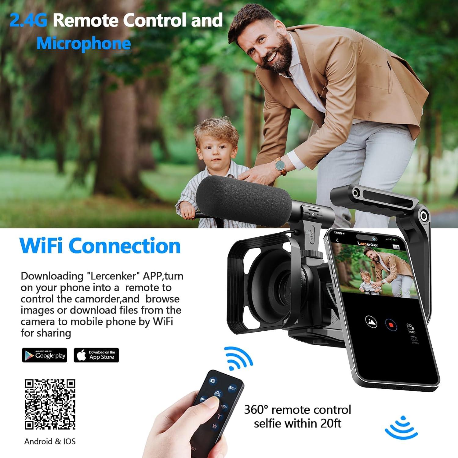 Cámara de Video Camcorder 5K 56MP CAMWORLD con WiFi y Pantalla Táctil