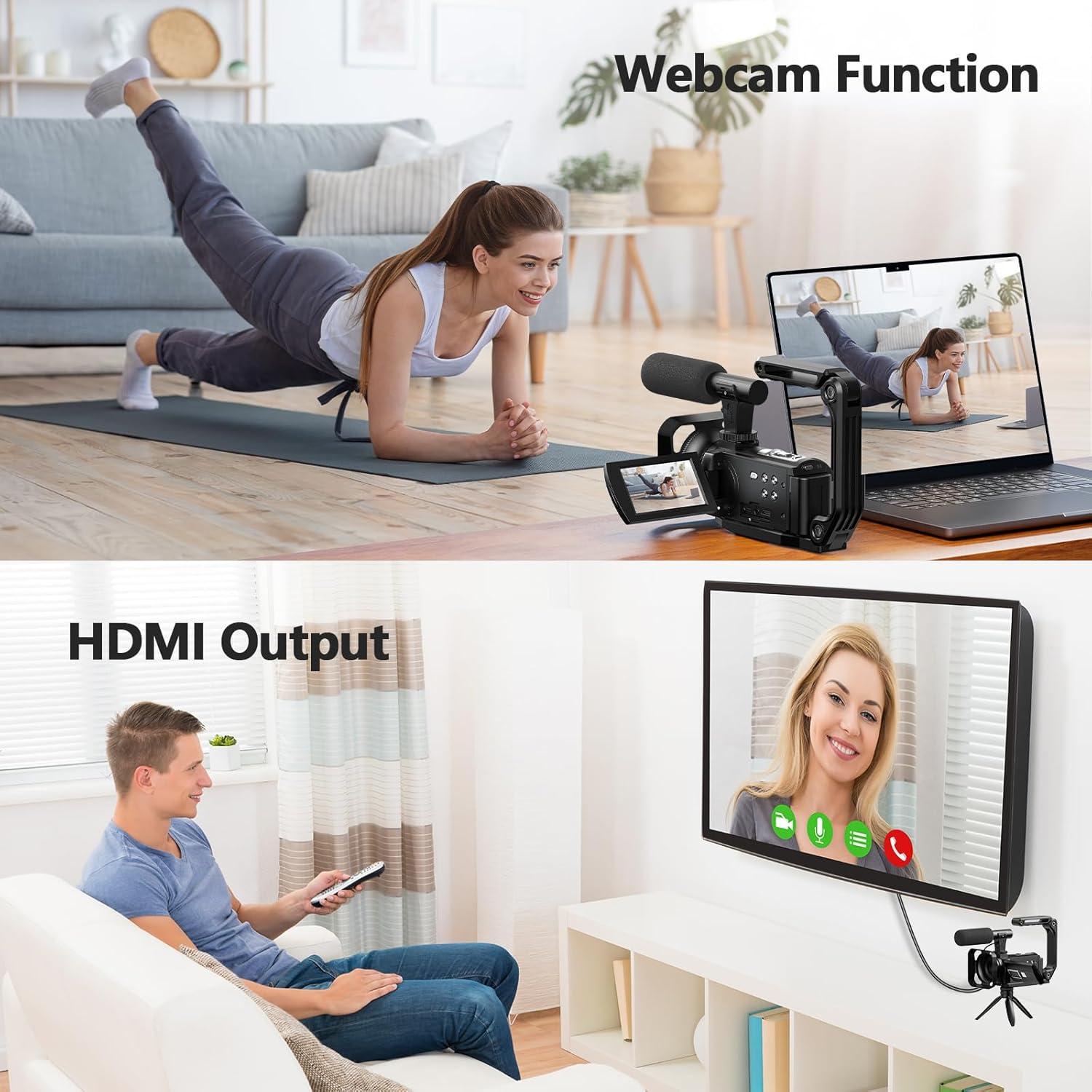 Cámara de Video Camcorder 5K 56MP CAMWORLD con WiFi y Pantalla Táctil