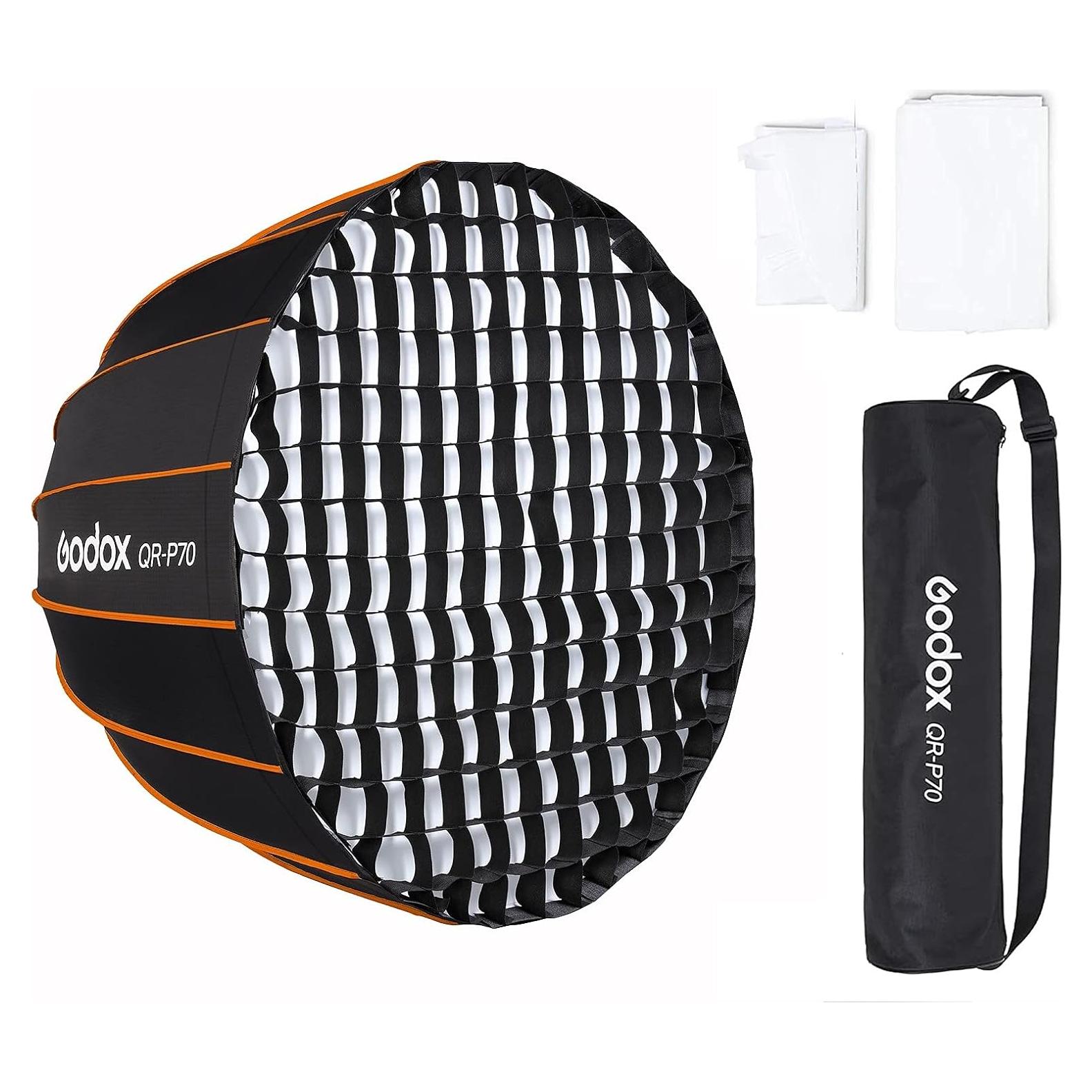 Softbox Parabólico Godox QR-P70 70cm con Difusor y Rejilla