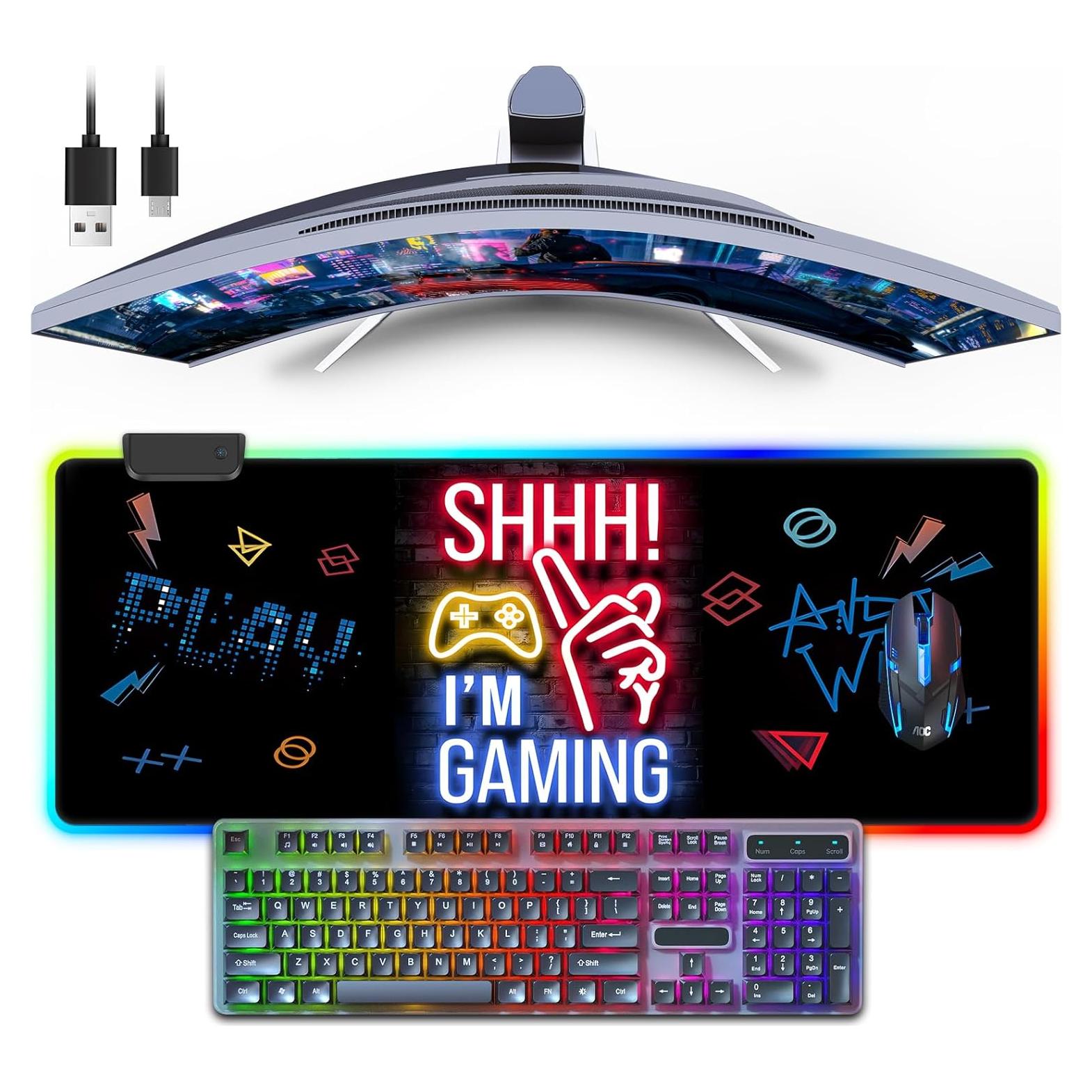 Alfombrilla de Ratón RGB FoBianJie 80x30cm 13 Modos Iluminación