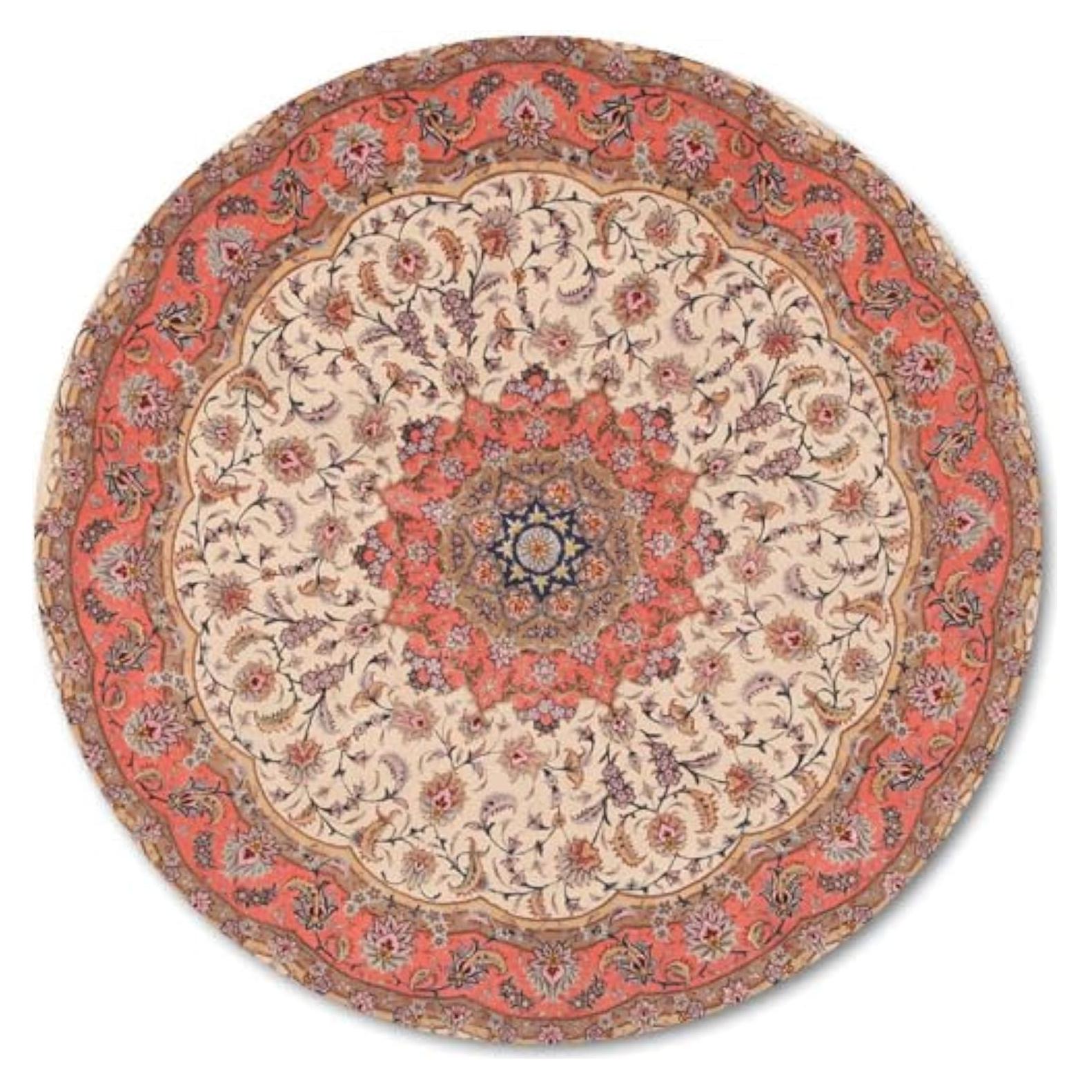 Alfombrilla de Ratón Circular Wknoon Beige Floral 20 cm