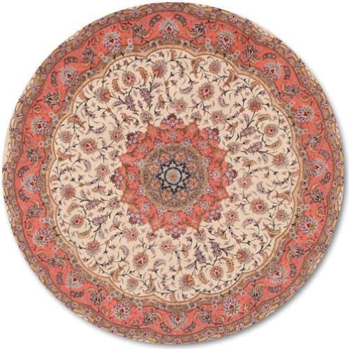 Alfombrilla de Ratón Circular Wknoon Beige Floral 20 cm