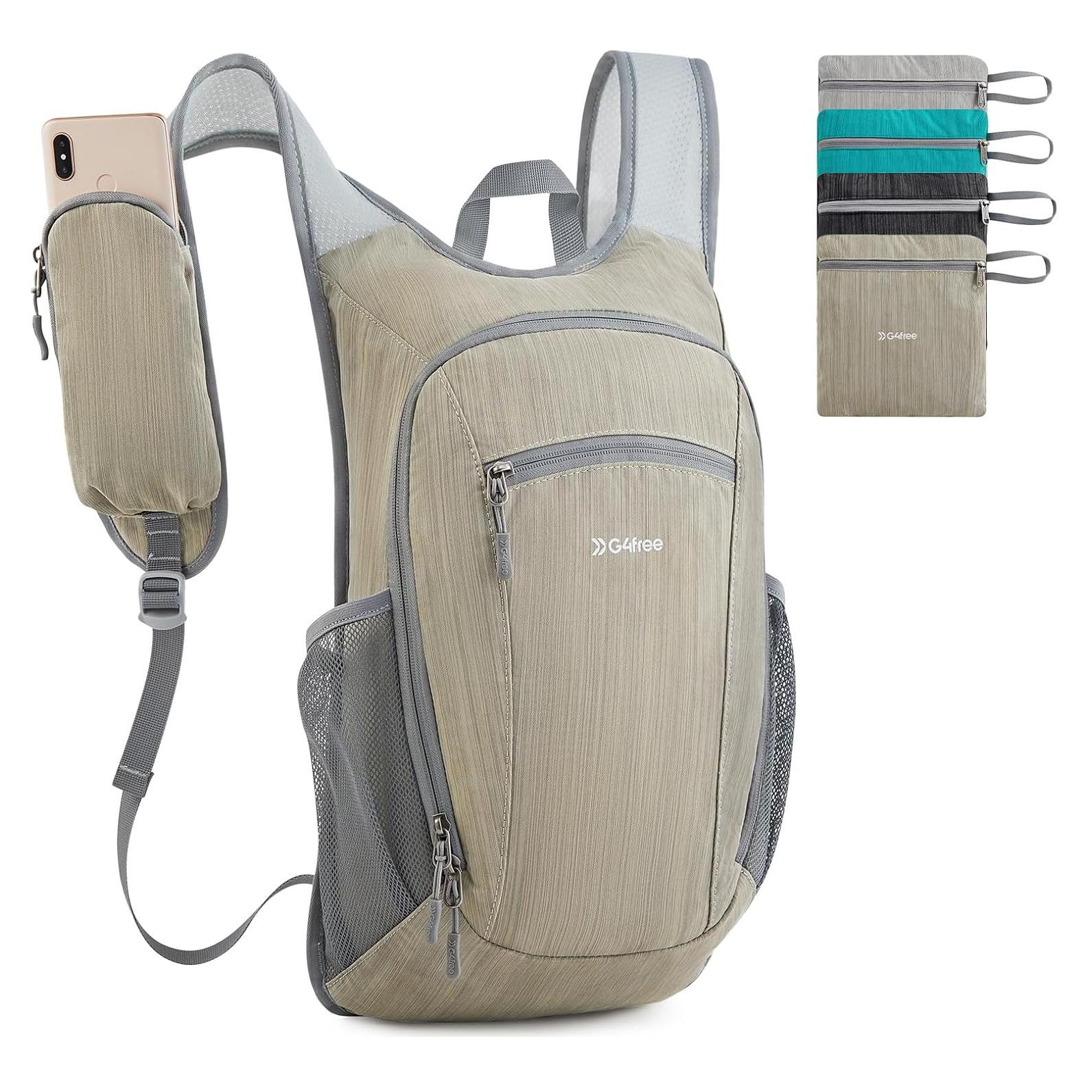 Mochila de Senderismo Plegable G4Free 15L Beige Impermeable