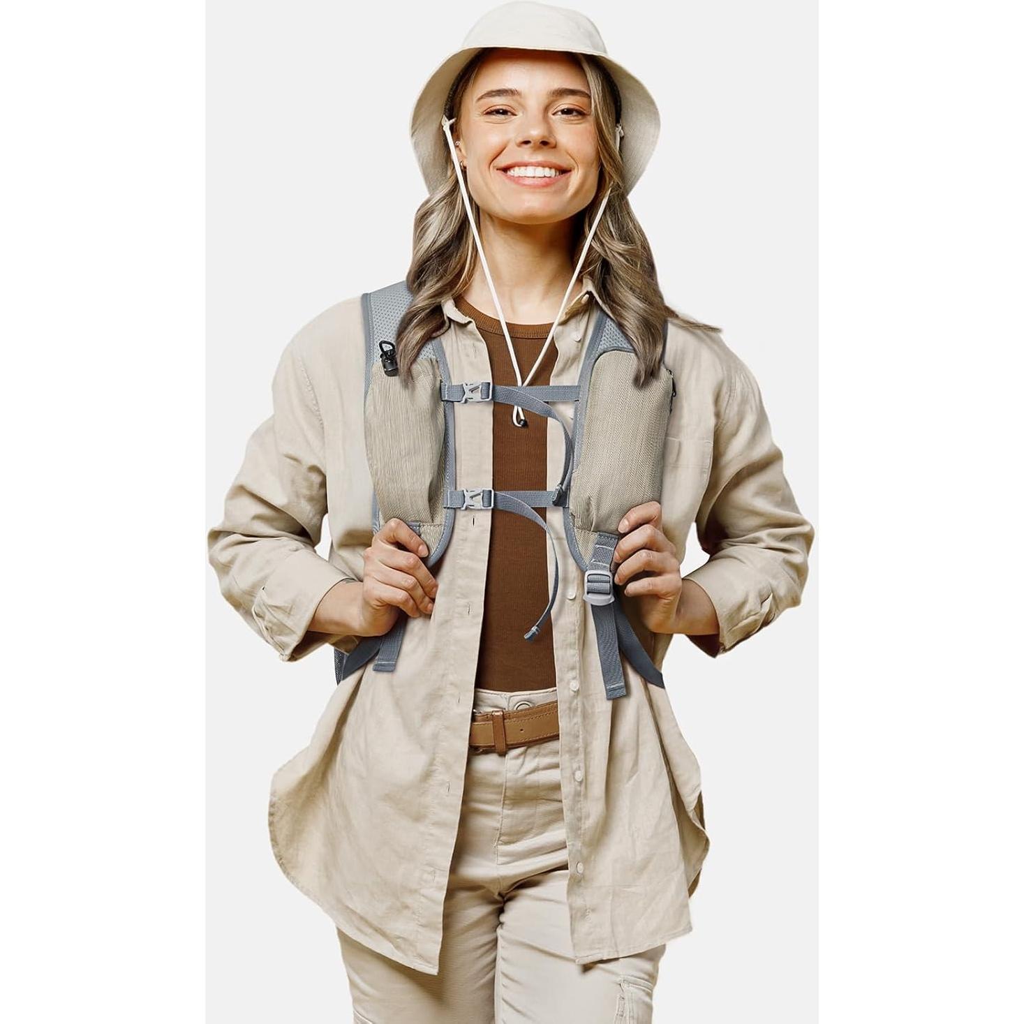 Mochila de Senderismo Plegable G4Free 15L Beige Impermeable