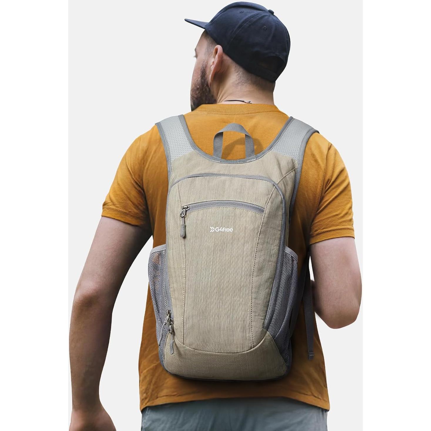 Mochila de Senderismo Plegable G4Free 15L Beige Impermeable