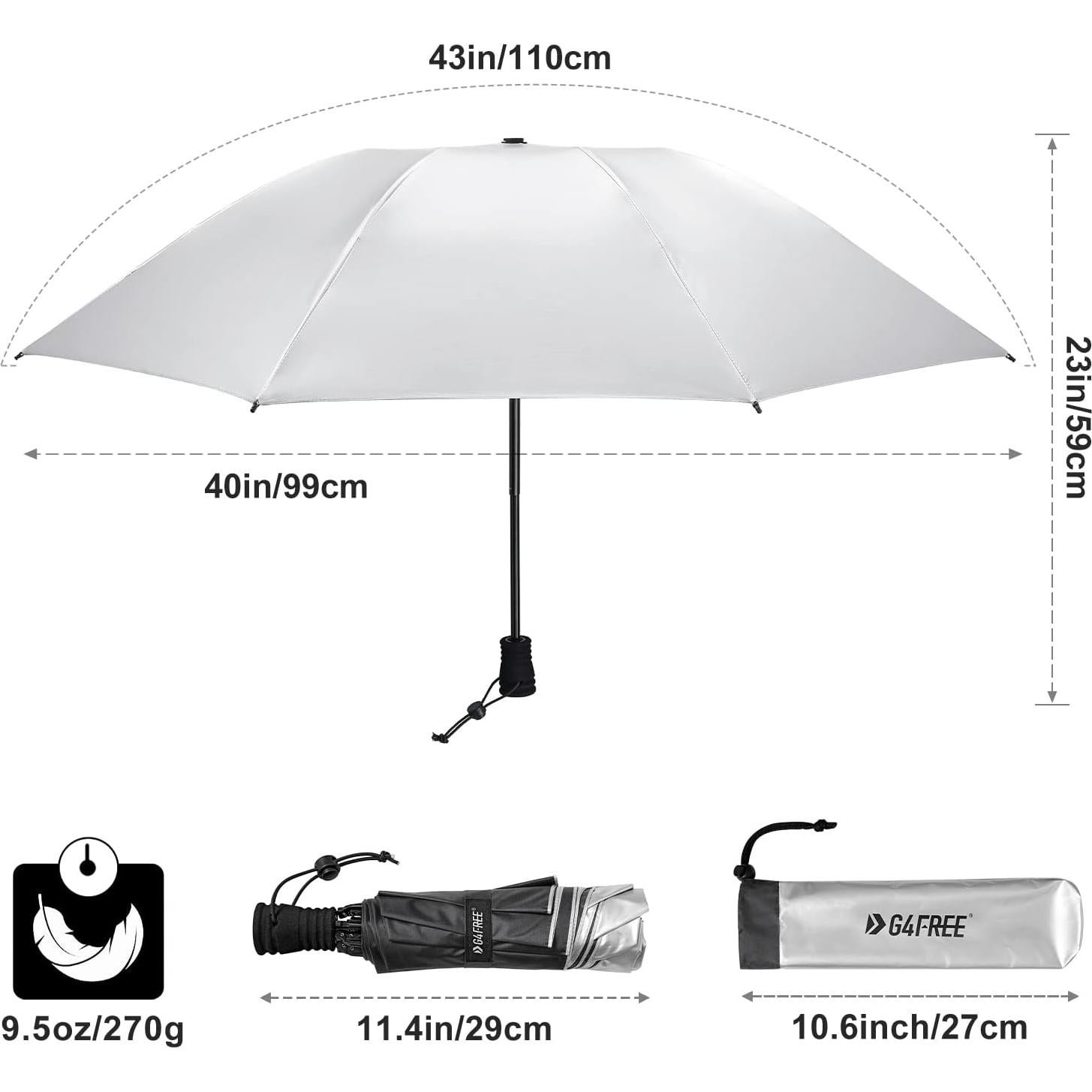Paraguas de Senderismo G4Free Liteflex Ultraligero Plegable 109cm