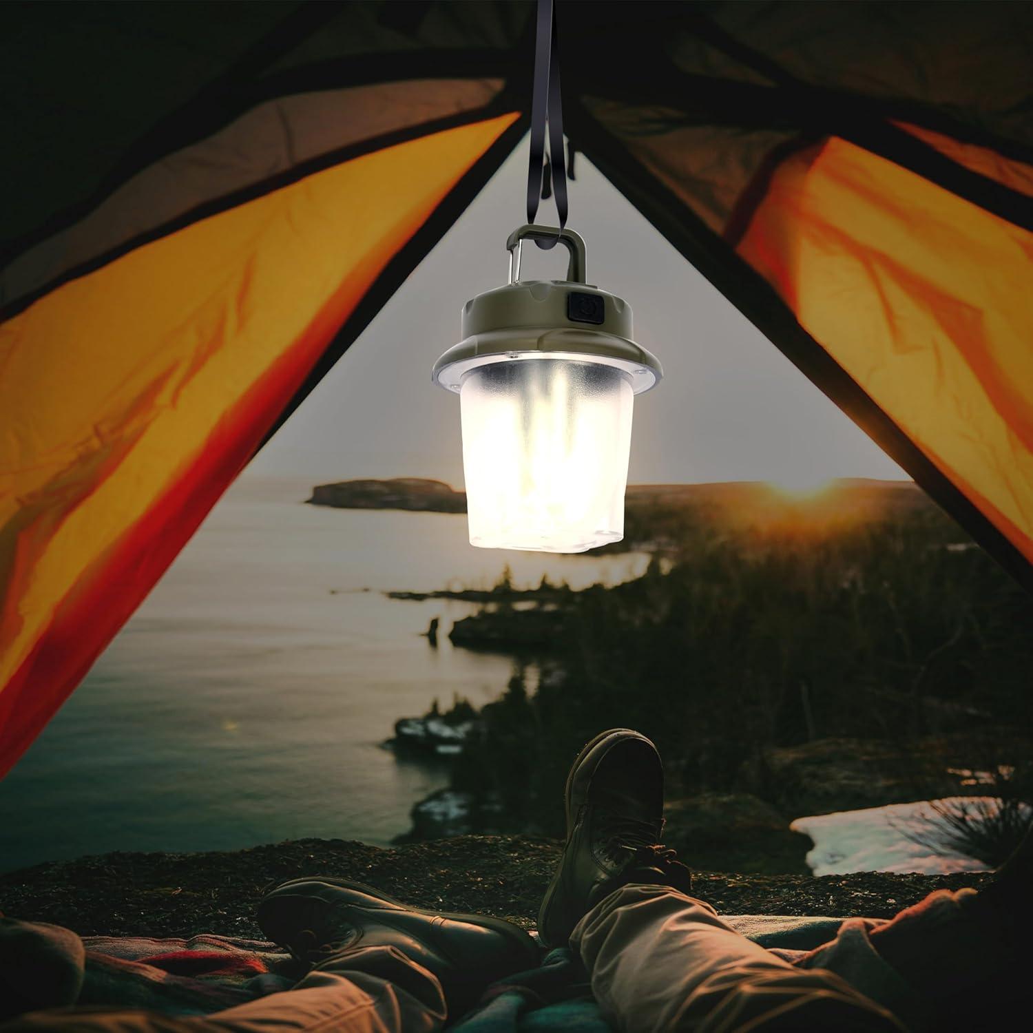 Linterna de Camping Recargable Geperll 450LM Verde Portátil