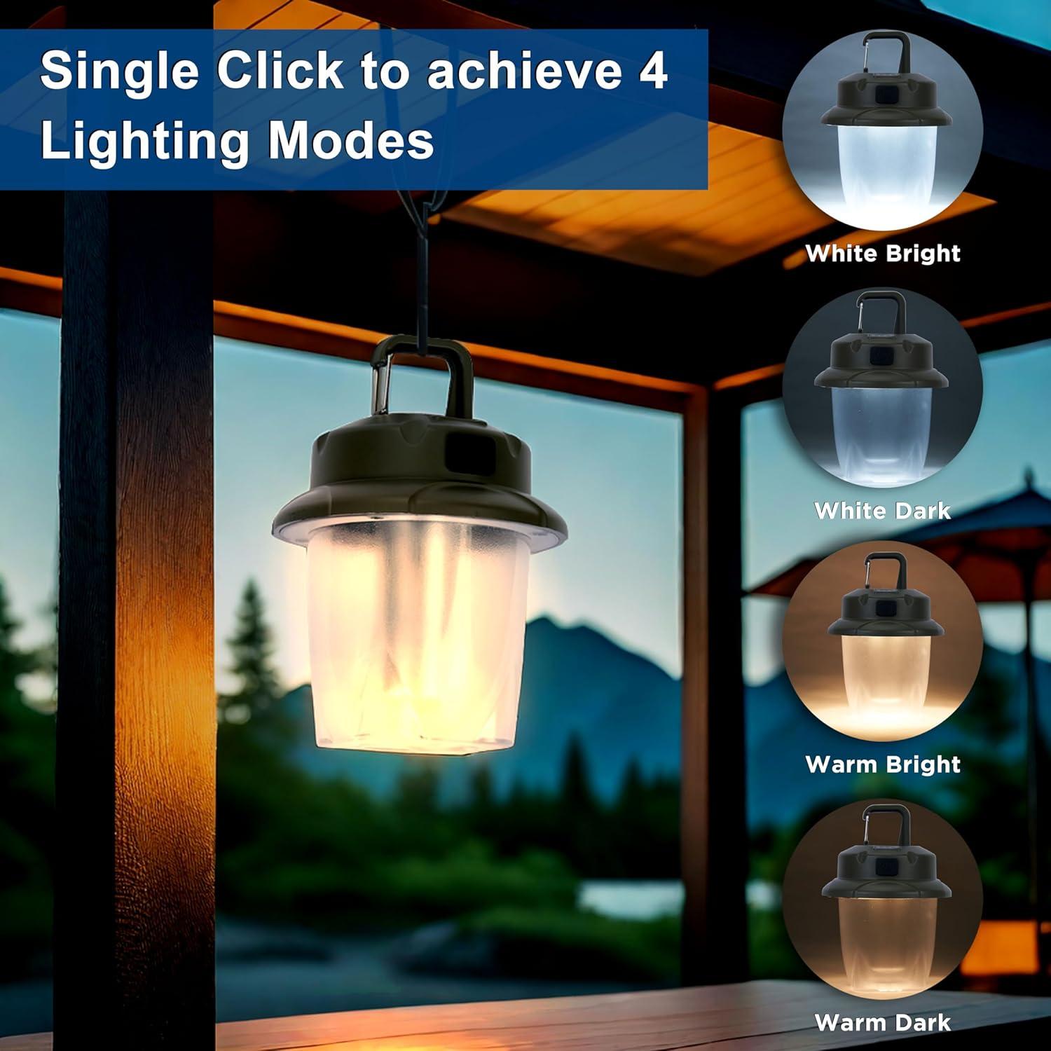 Linterna de Camping Recargable Geperll 450LM Verde Portátil