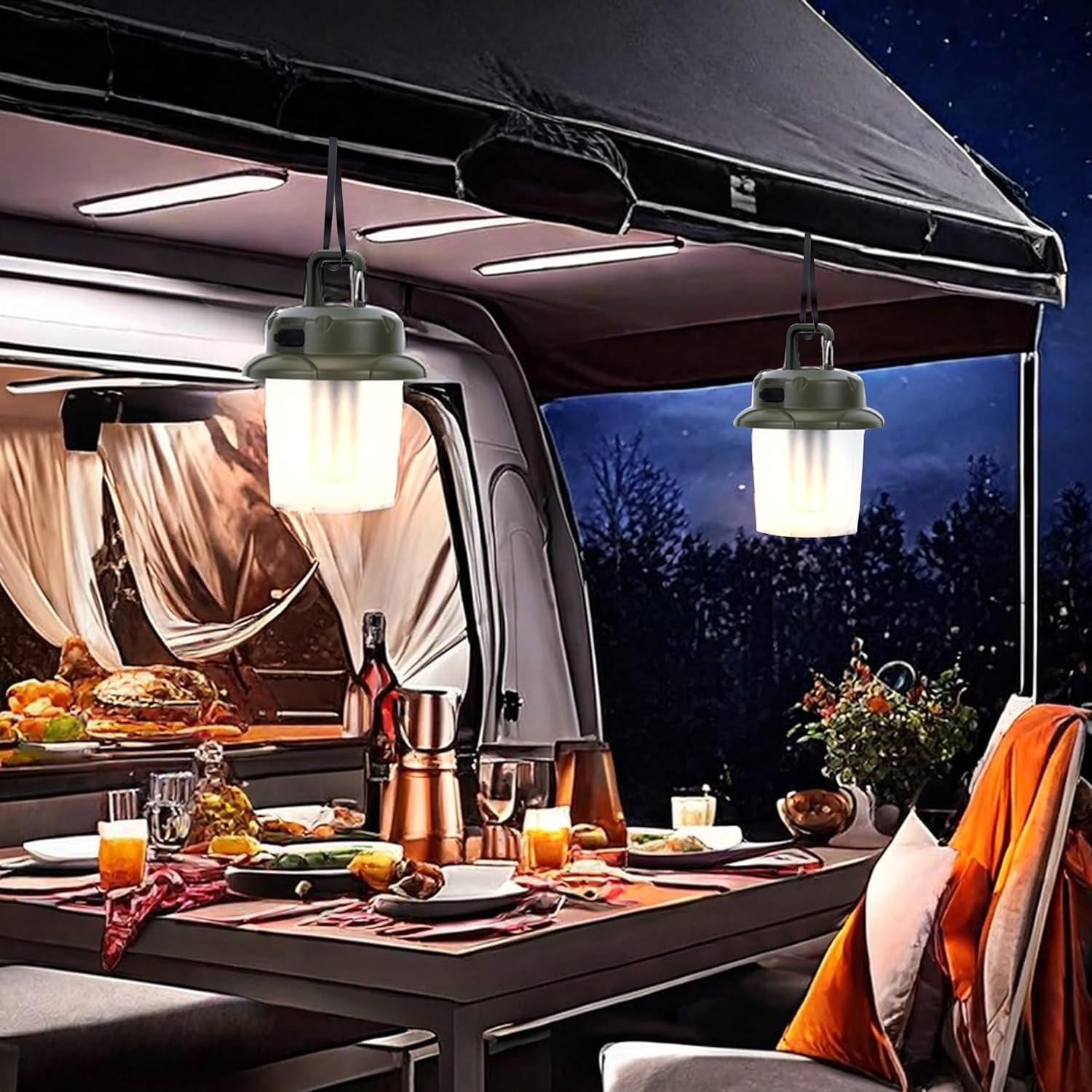 Linterna de Camping Recargable Geperll 450LM Verde Portátil