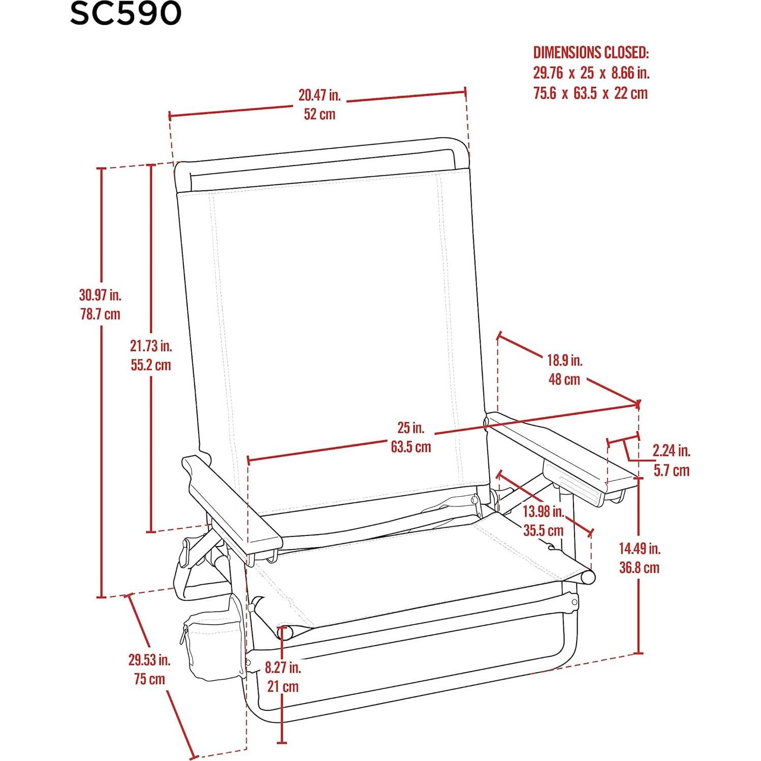 Silla de Playa Tommy Bahama 5 Posiciones con Portavasos
