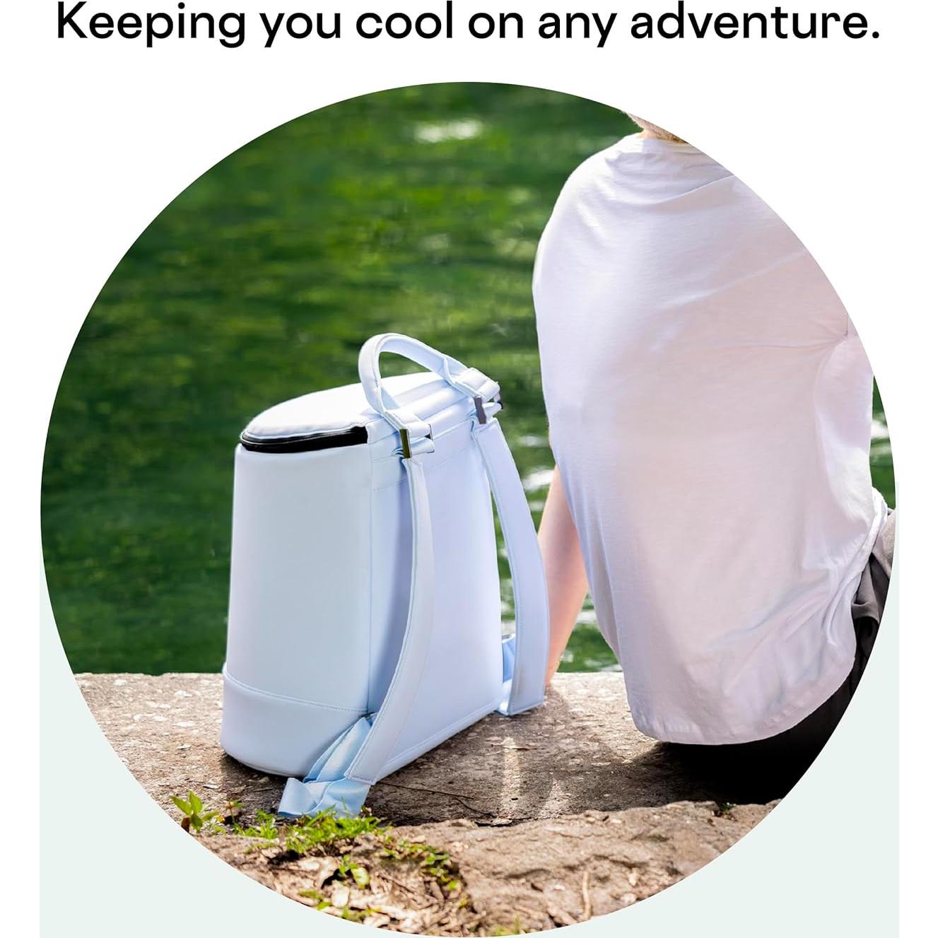 Mochila Cooler Aislada Corkcicle Eola Neopreno Negro 2 Botellas