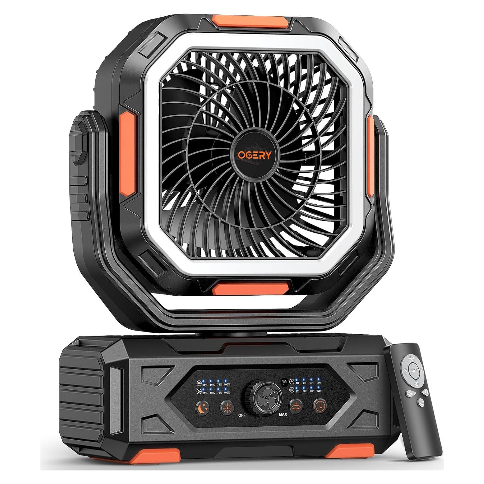 Ventilador de Camping OGERY F11 Recargable 20000mAh Oscilante