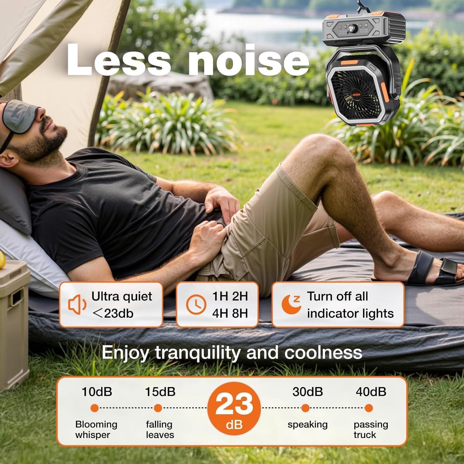 Ventilador de Camping OGERY F11 Recargable 20000mAh Oscilante