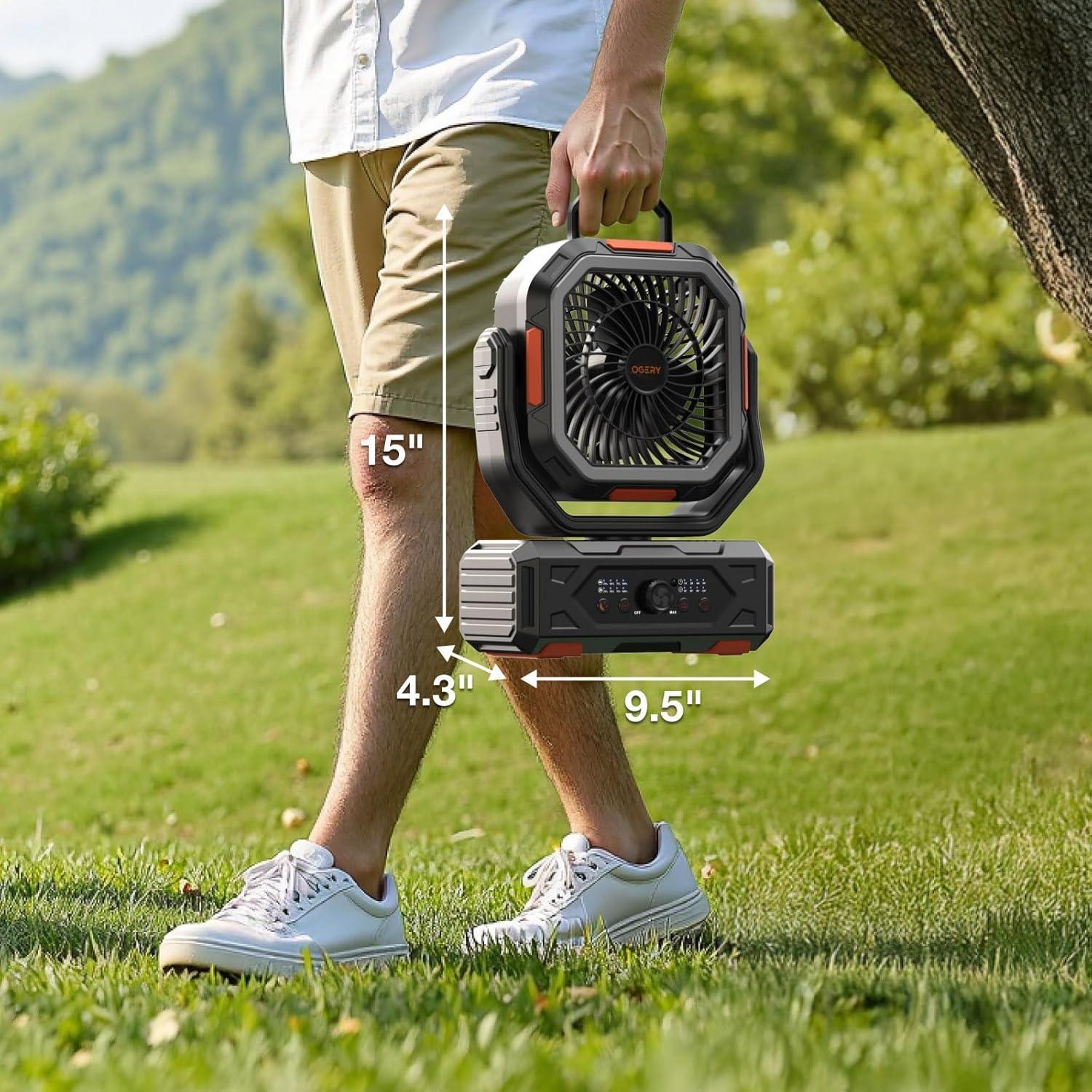 Ventilador de Camping OGERY F11 Recargable 20000mAh Oscilante