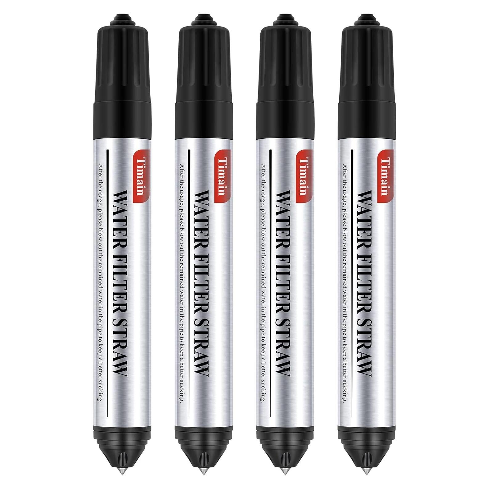 Paquete de 4 Pajillas de Filtro de Agua Timain Mini 17.8cm