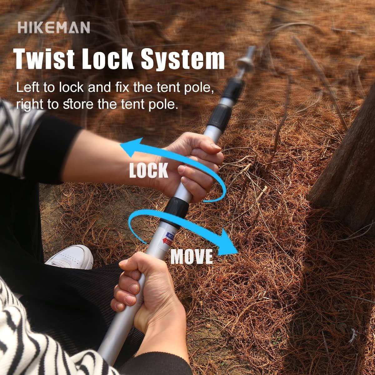 Poste de Camping Ajustable HIKEMAN Aluminio 90-230cm 4 Piezas