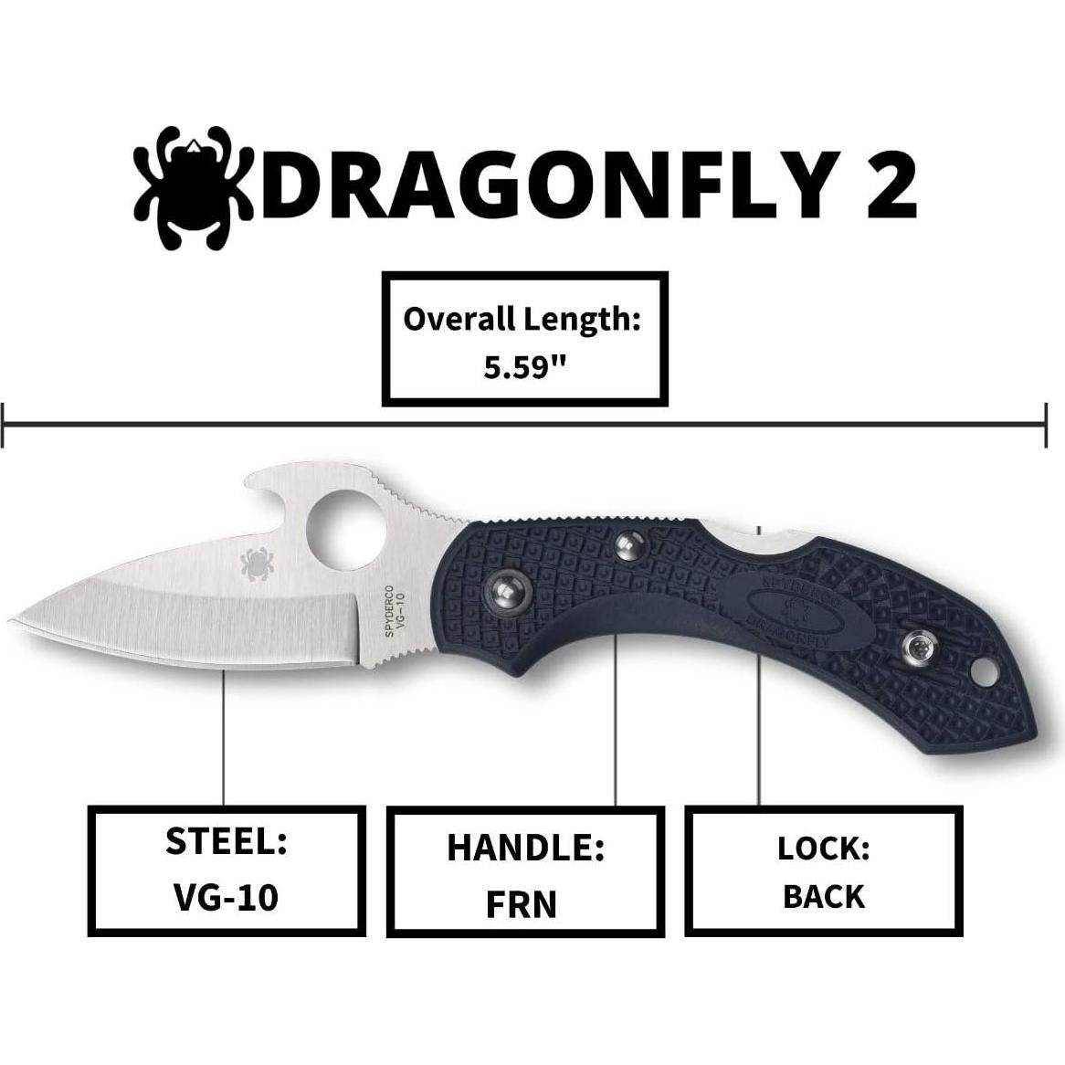Cuchillo Plegable Spyderco Dragonfly 2 Hoja VG-10 6.03 cm