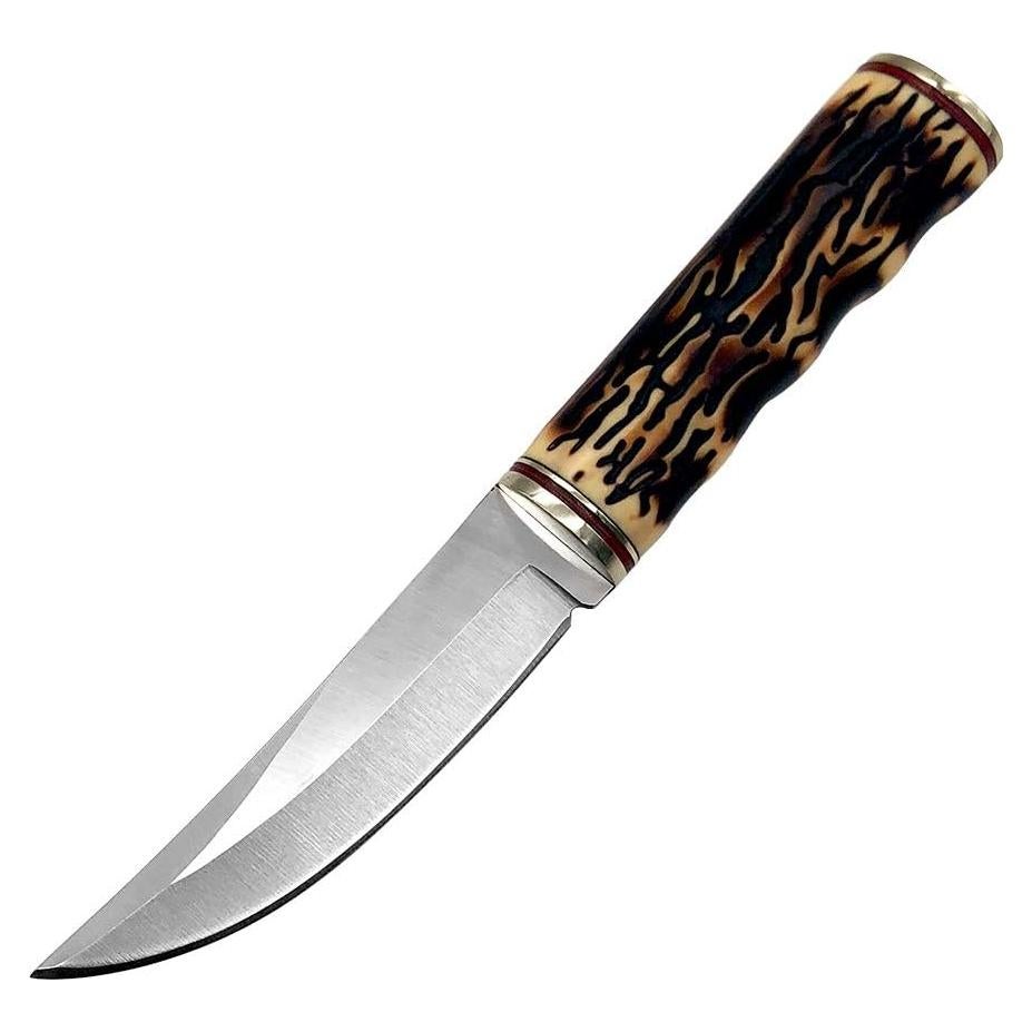 Cuchillo de Hoja Fija FU-GLBY 22cm con Funda de Cuero