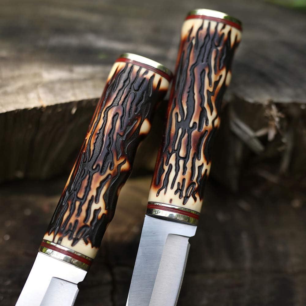 Cuchillo de Hoja Fija FU-GLBY 22cm con Funda de Cuero