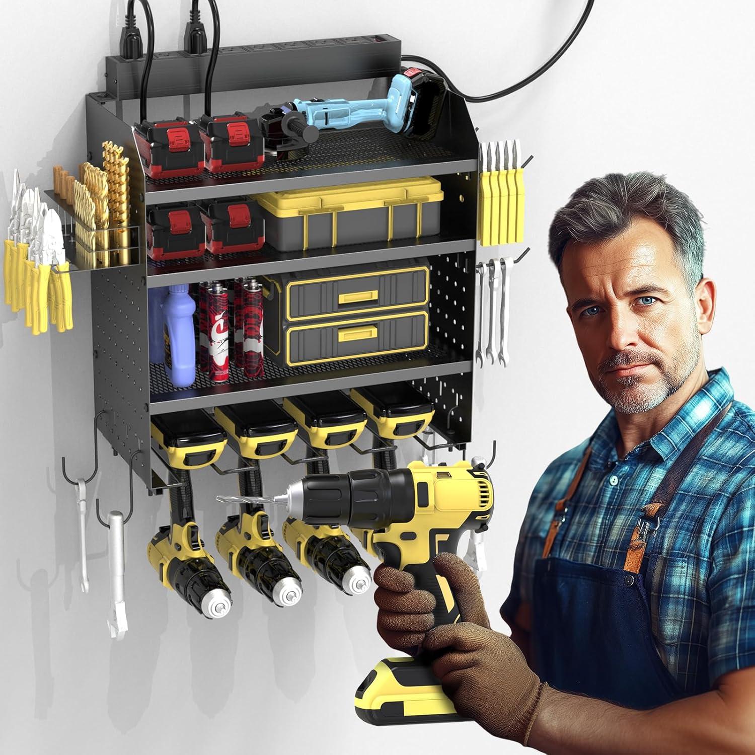 Soporte de Taladro Montado en Pared OKKMAX 4 Capas 86kg