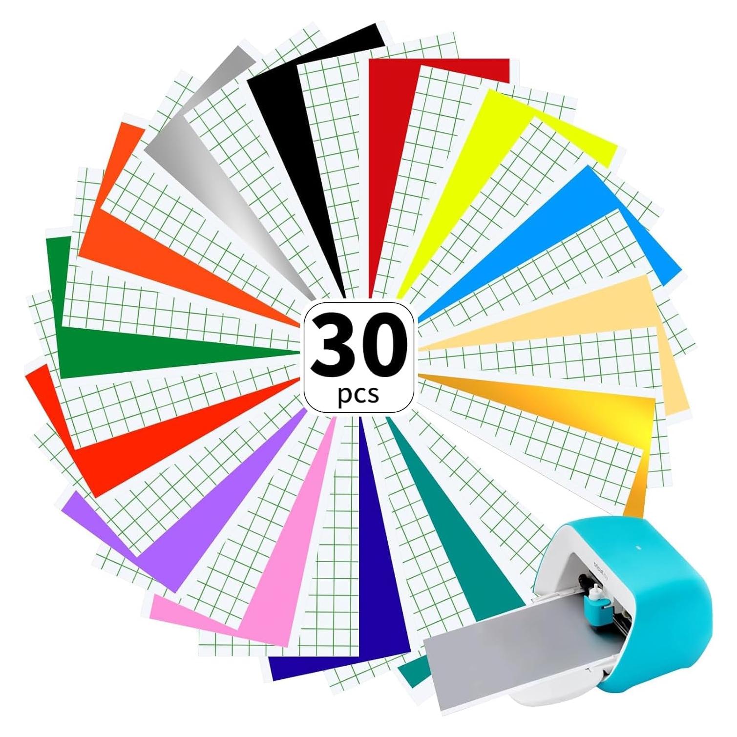 Vinilo Permanente MeYuxg para Cricut Joy 30 Hojas 14x30.5cm